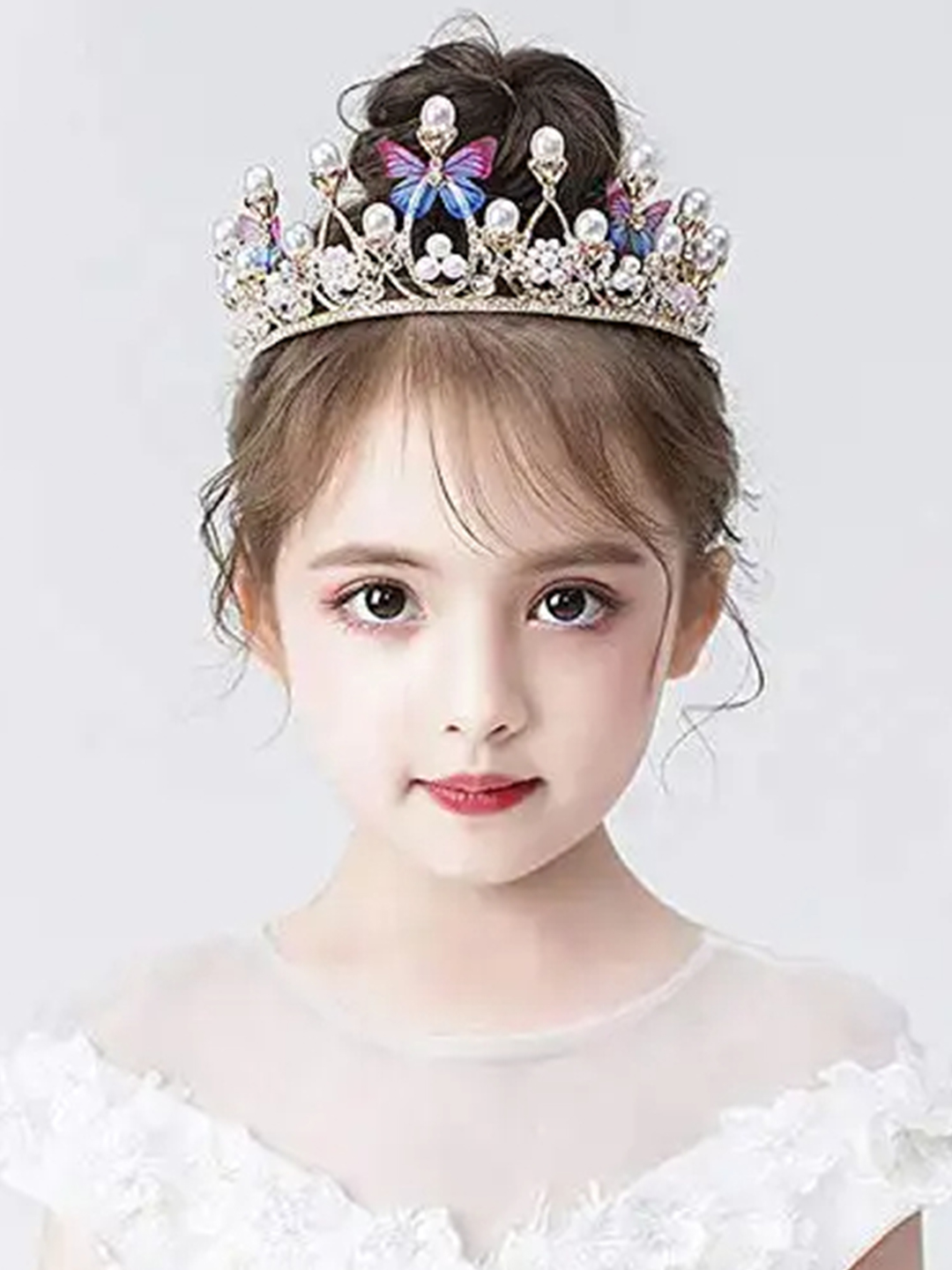 YouBella Jewellery for Women Celebrity Inspired Gold Plated Floral Tiara Hair Band Hair Accessories for Girls and Women (YBHAIR_41696) (Multi-Color)