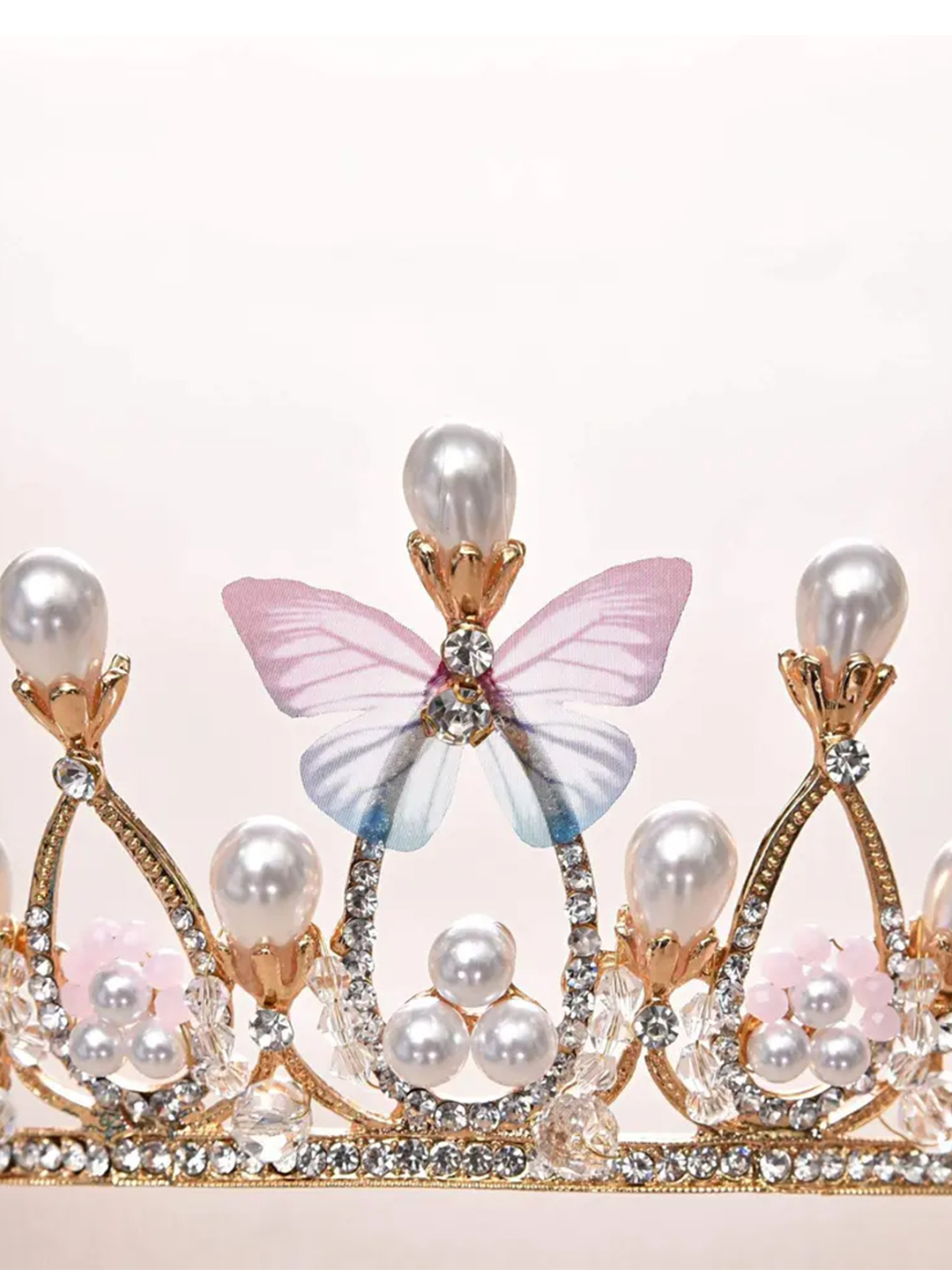YouBella Jewellery for Women Celebrity Inspired Gold Plated Floral Tiara Hair Band Hair Accessories for Girls and Women (YBHAIR_41696) (Multi-Color)