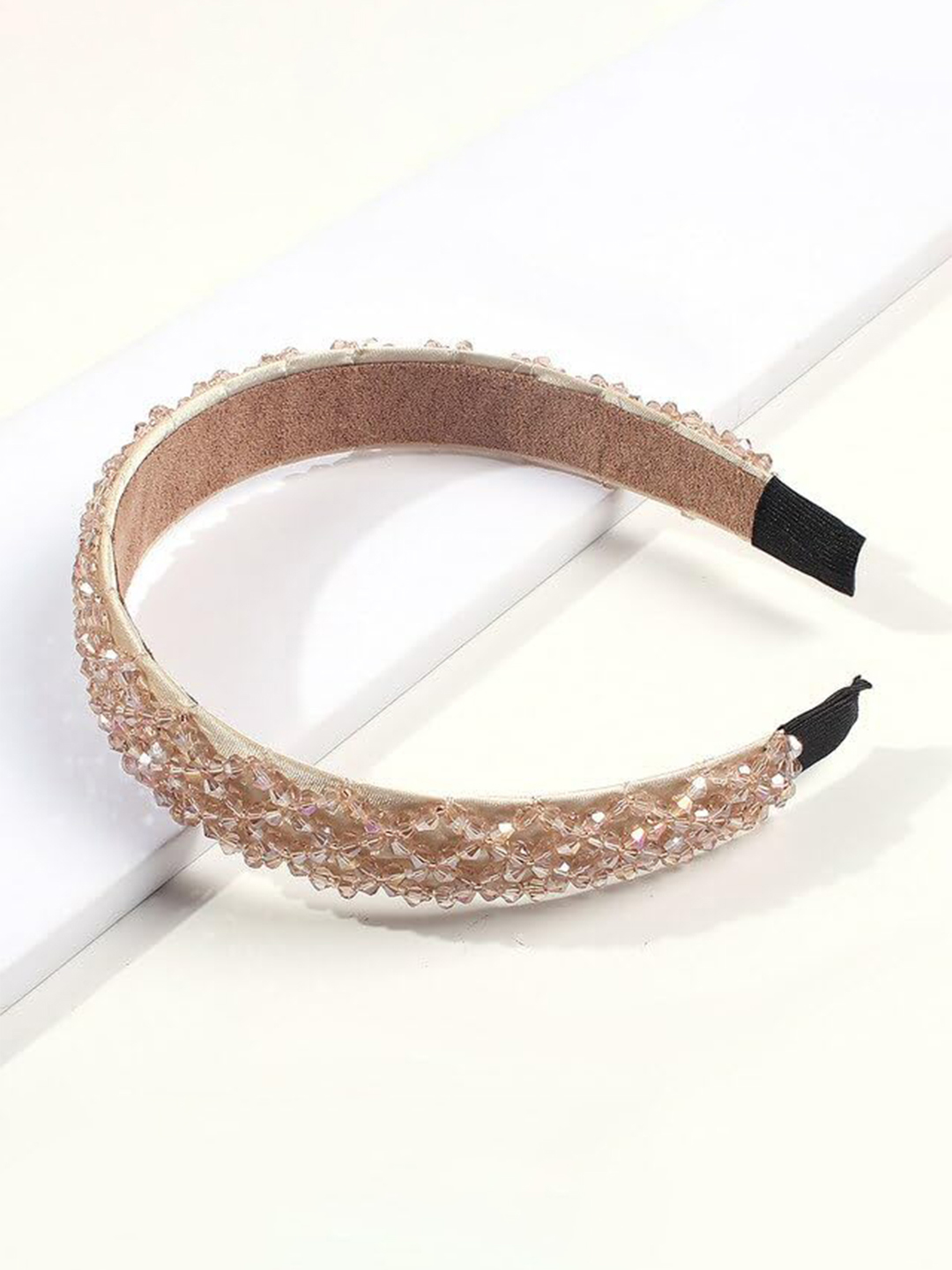 YouBella Hair Jewellery for women Crystal Studded Hair Band Hair Jewellery for Girls (Brown)