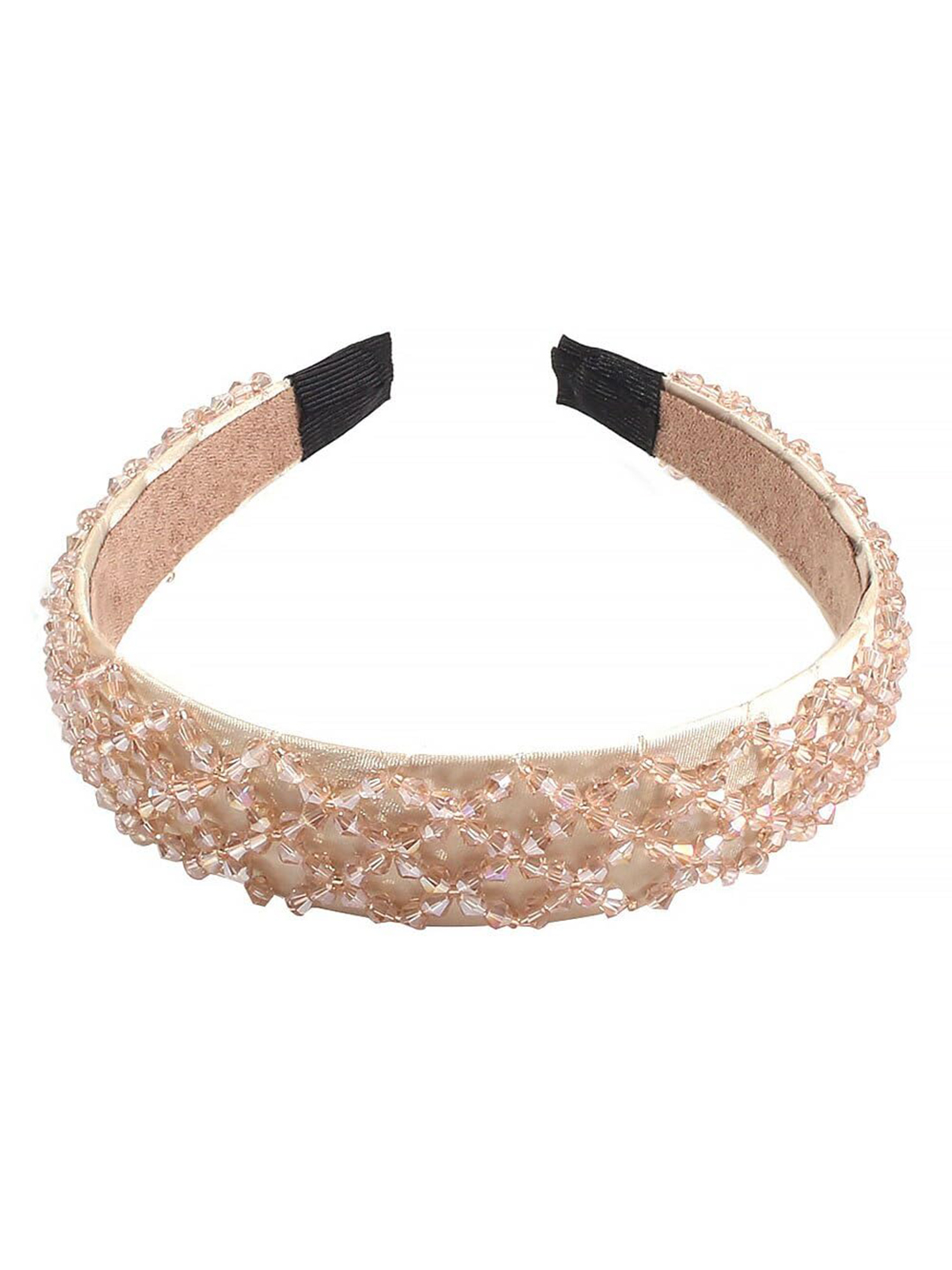 YouBella Hair Jewellery for women Crystal Studded Hair Band Hair Jewellery for Girls (Brown)
