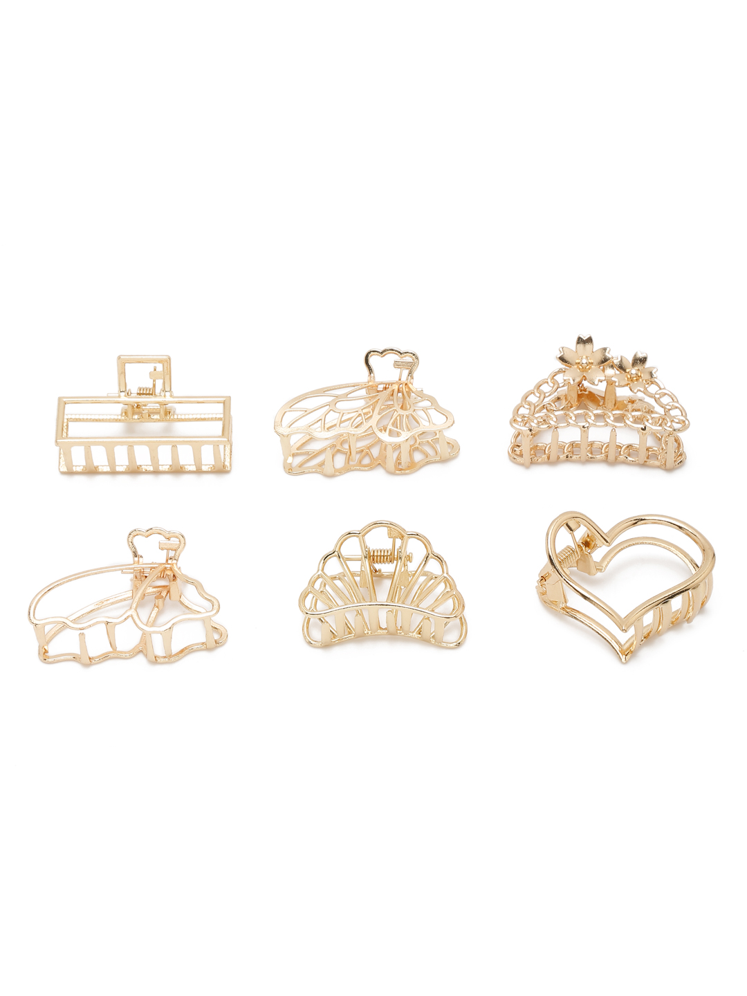 YouBella Jewellery for Women Stylish Combo of 6 Gold Plated Hair Accessories Hair Clutchers for Women and Girls���