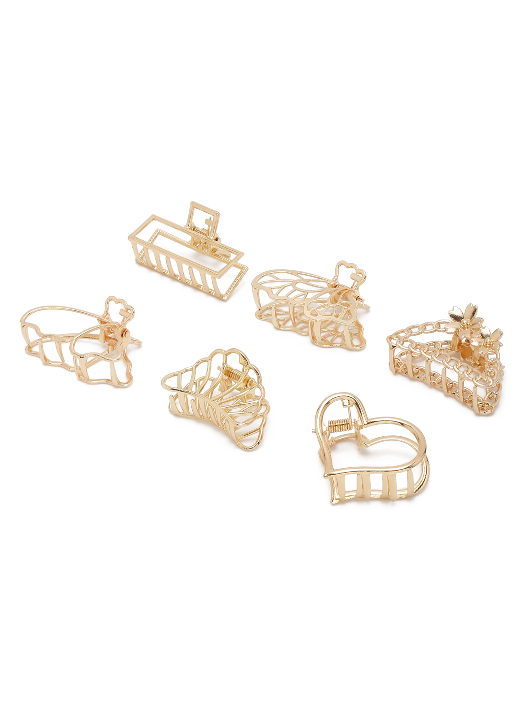 YouBella Jewellery for Women Stylish Combo of 6 Gold Plated Hair Accessories Hair Clutchers for Women and Girls���