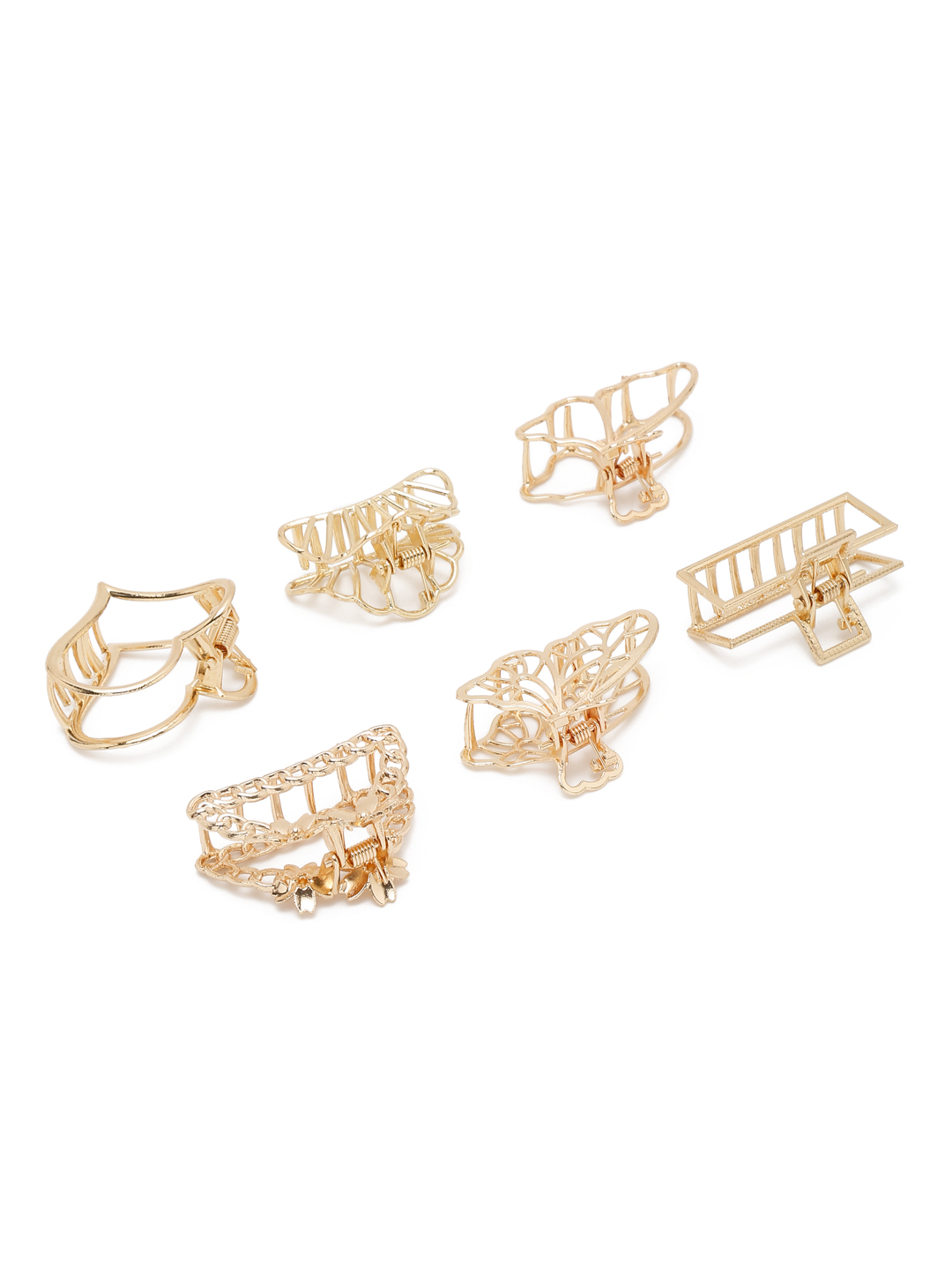 YouBella Jewellery for Women Stylish Combo of 6 Gold Plated Hair Accessories Hair Clutchers for Women and Girls���
