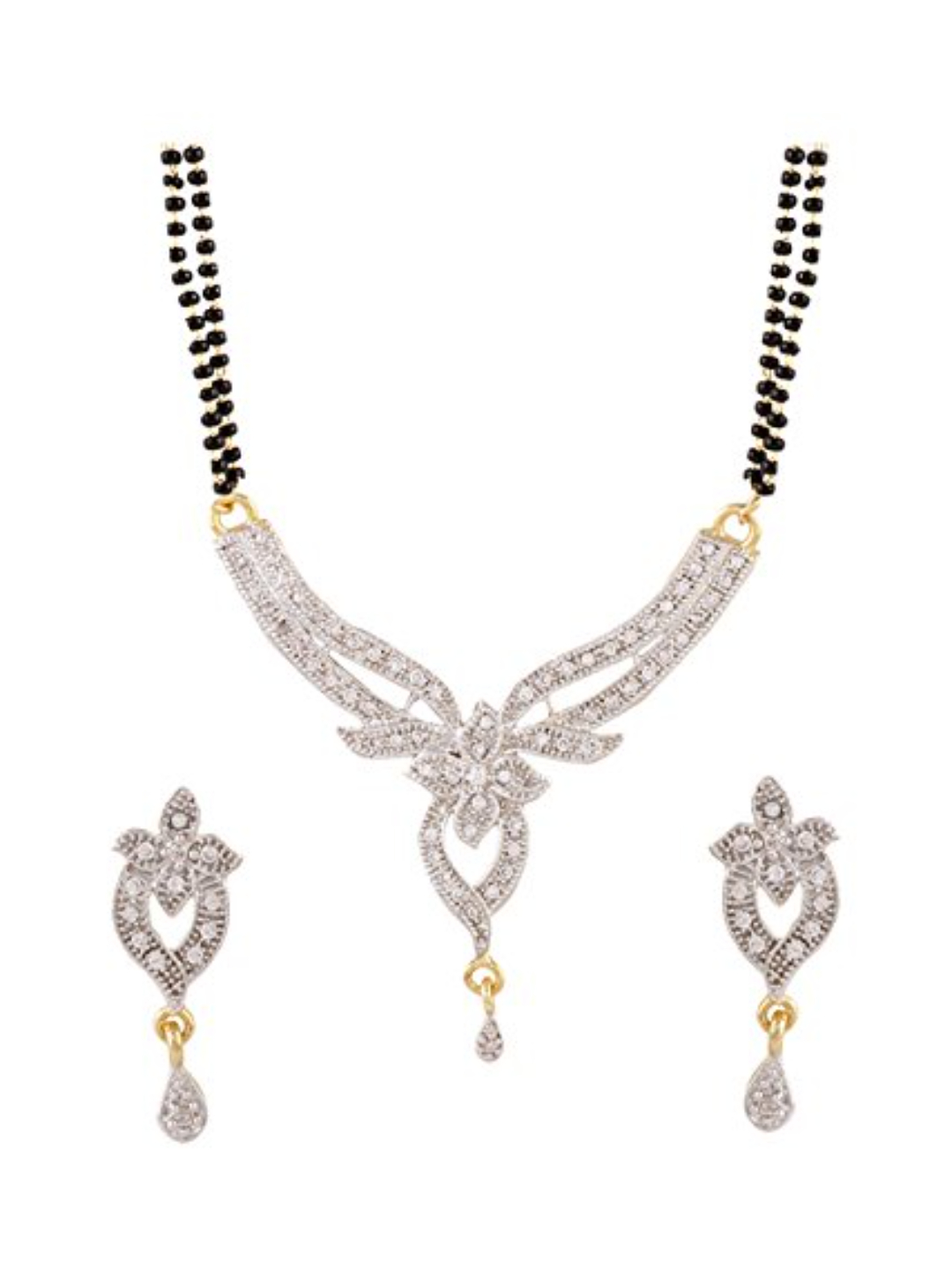 YouBella Women's Latest Traditional Jewellery Gold Plated Mangalsutra for Women (Silver)(YBMS_10001)