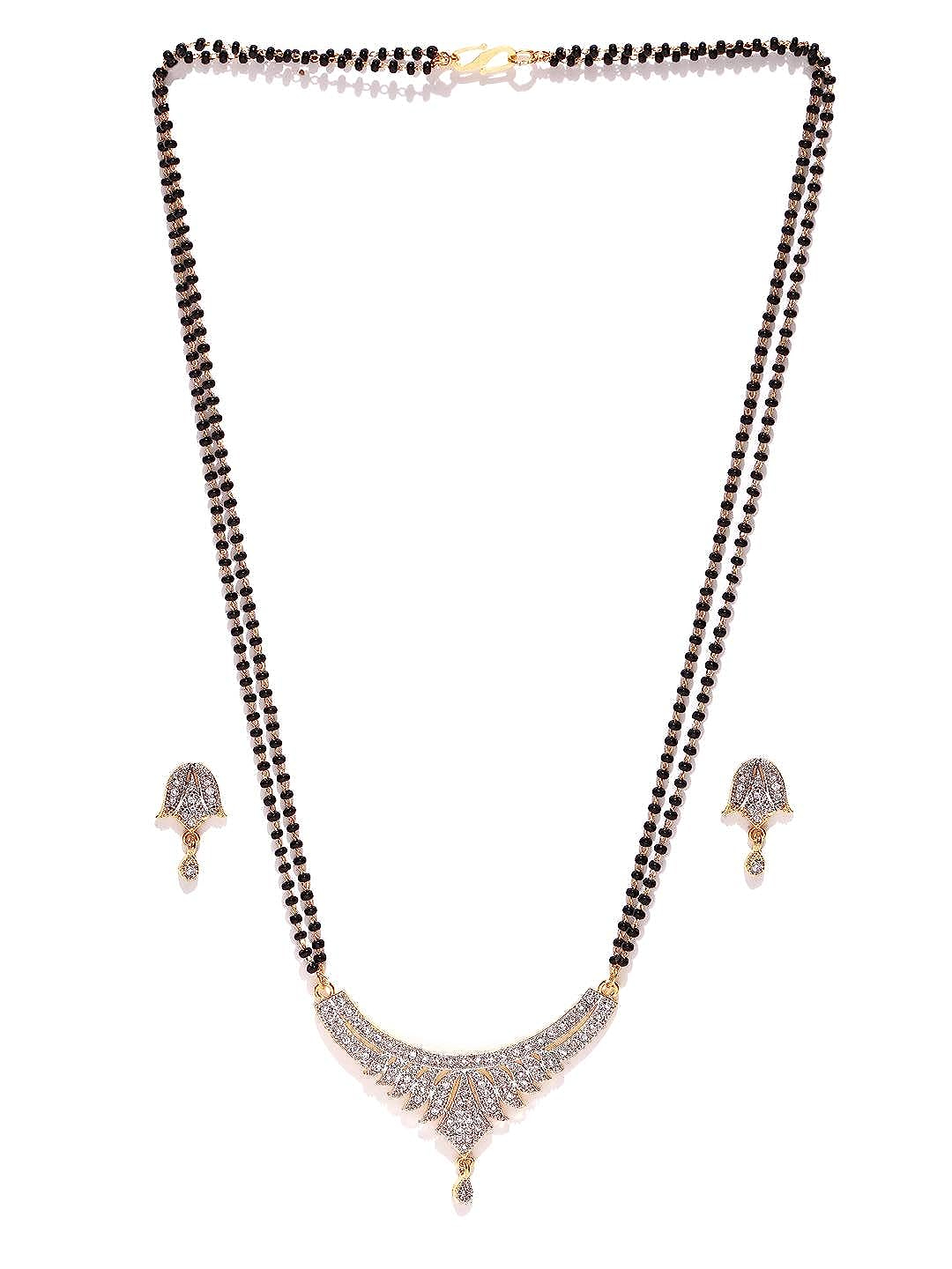 YouBella Latest Traditional Jewellery Gold Plated Mangalsutra for Women (Silver)(YBMS_10007)