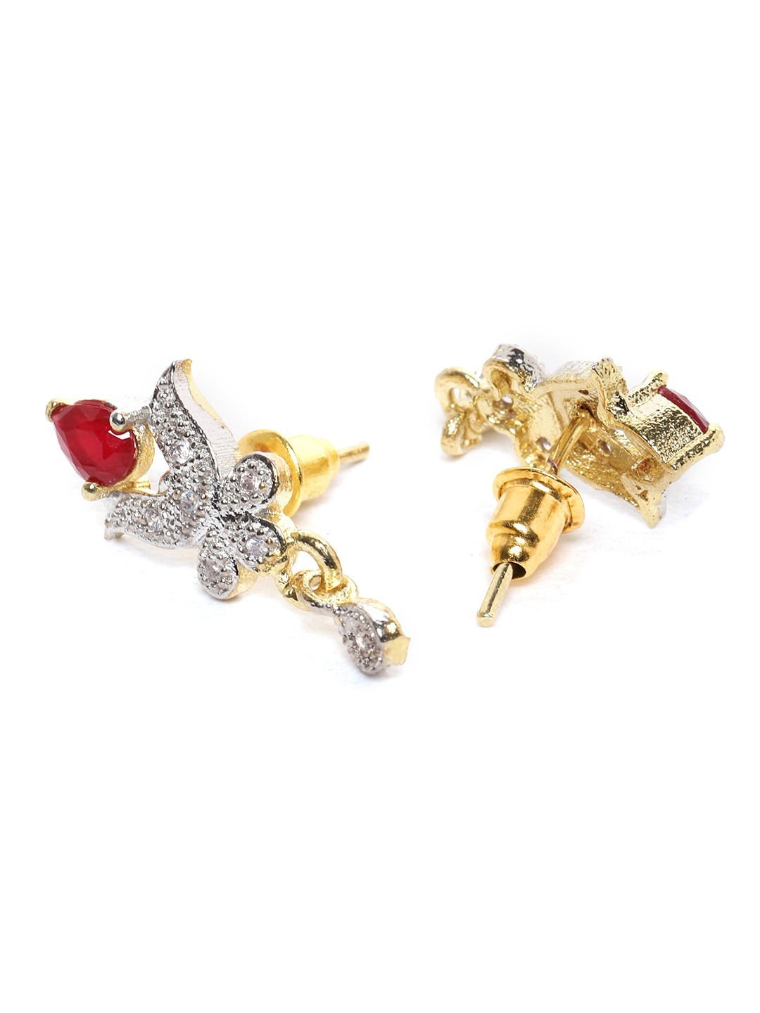YouBella Black  Pink Gold-Plated Beaded  Stone-Studded Mangalsutra  Earrings Set