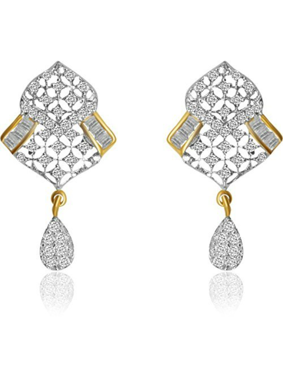 YouBella Women's Pride American Diamond Gold Plated Mangalsutra Pendant with Chain and Earrings for Women