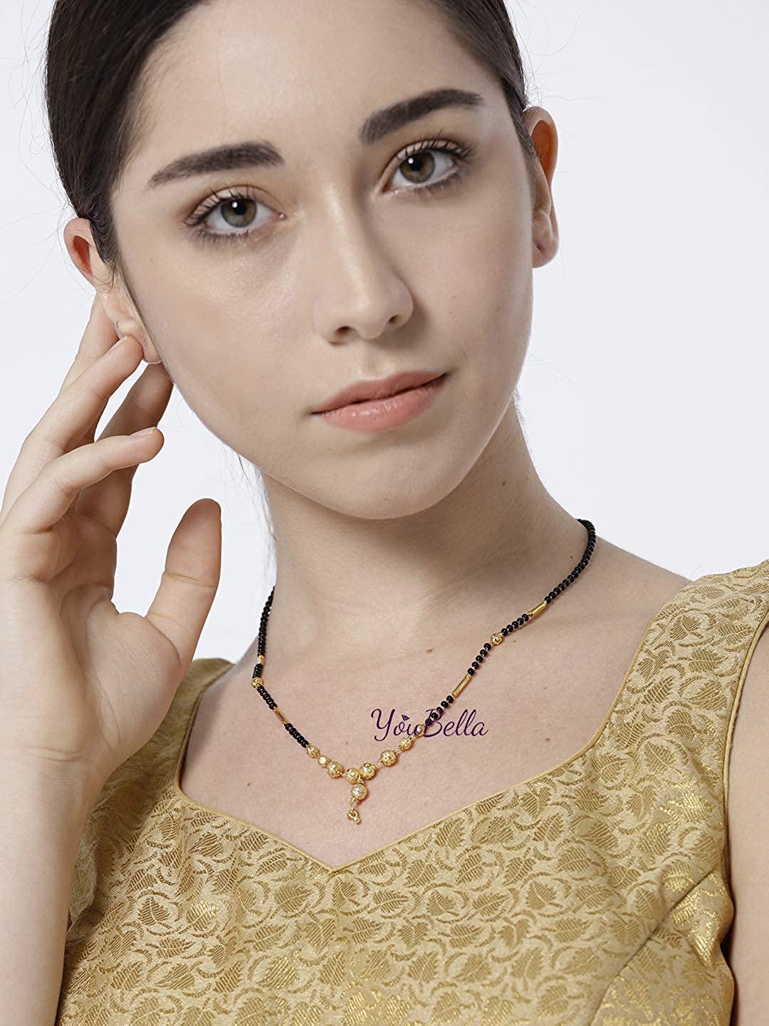 YouBella Gold Plated Jewellery Mangalsutra Pendant Necklace with Chain for Girls and Women