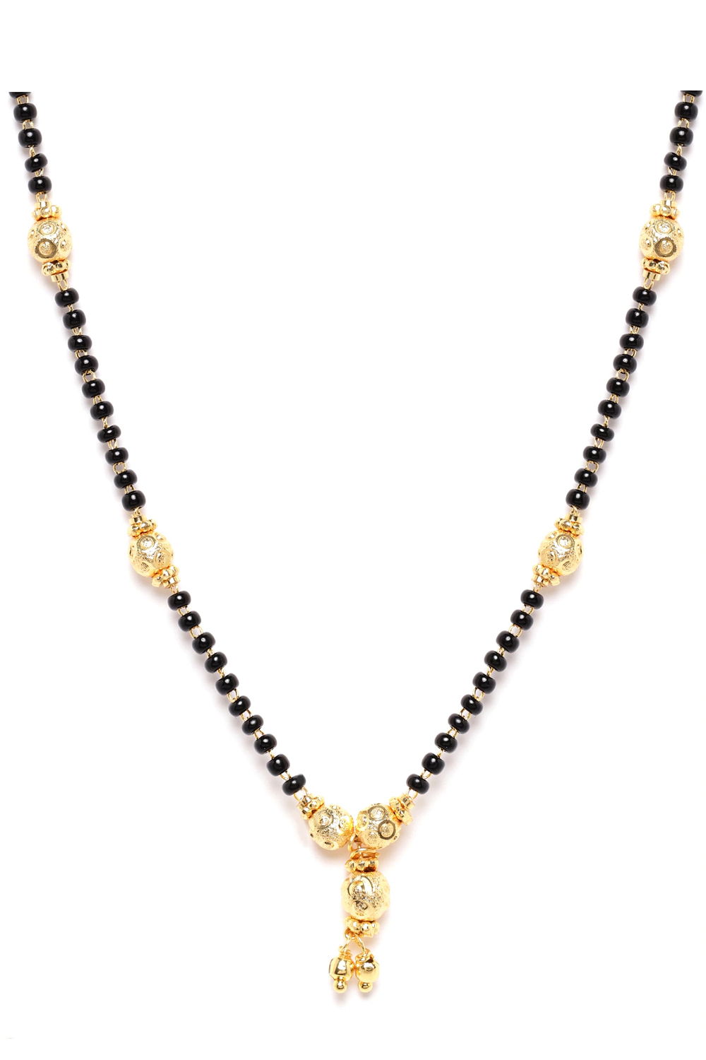 YouBella Black Gold-Plated Beaded Mangalsutra