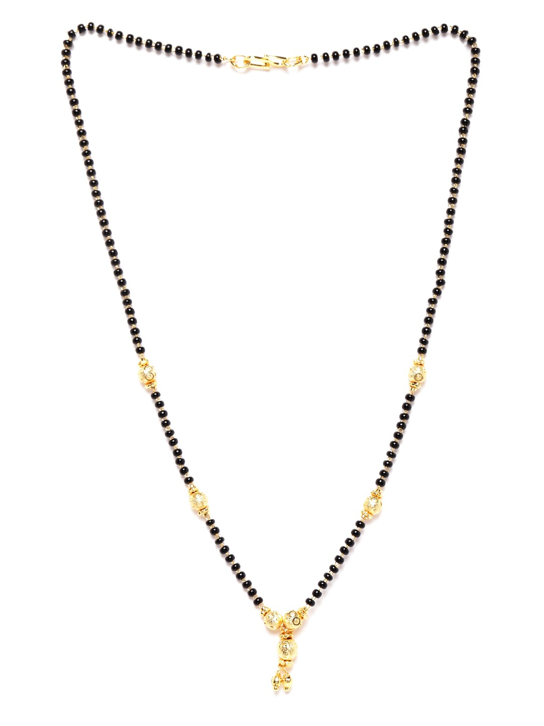 YouBella Black Gold-Plated Beaded Mangalsutra