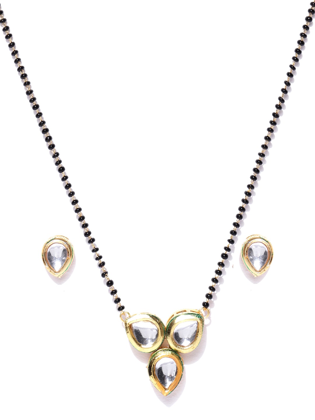 YouBella Golden Alloy Kundan Mangalsutra with Earrings for Women