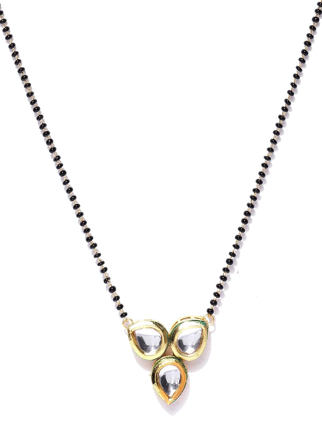 YouBella Gold Plated Kundan Jewellery Mangalsutra for Women Pendant Necklace for Women Traditional with Chain with Earrings for Girls and Women