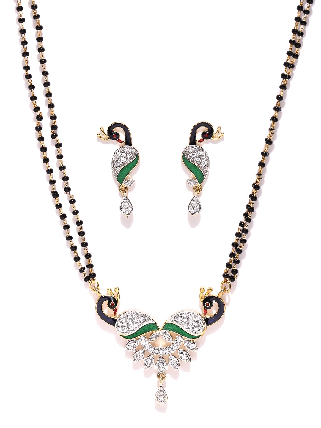 YouBella Gold Plated Mangalsutra with Chain and Earrings for Women