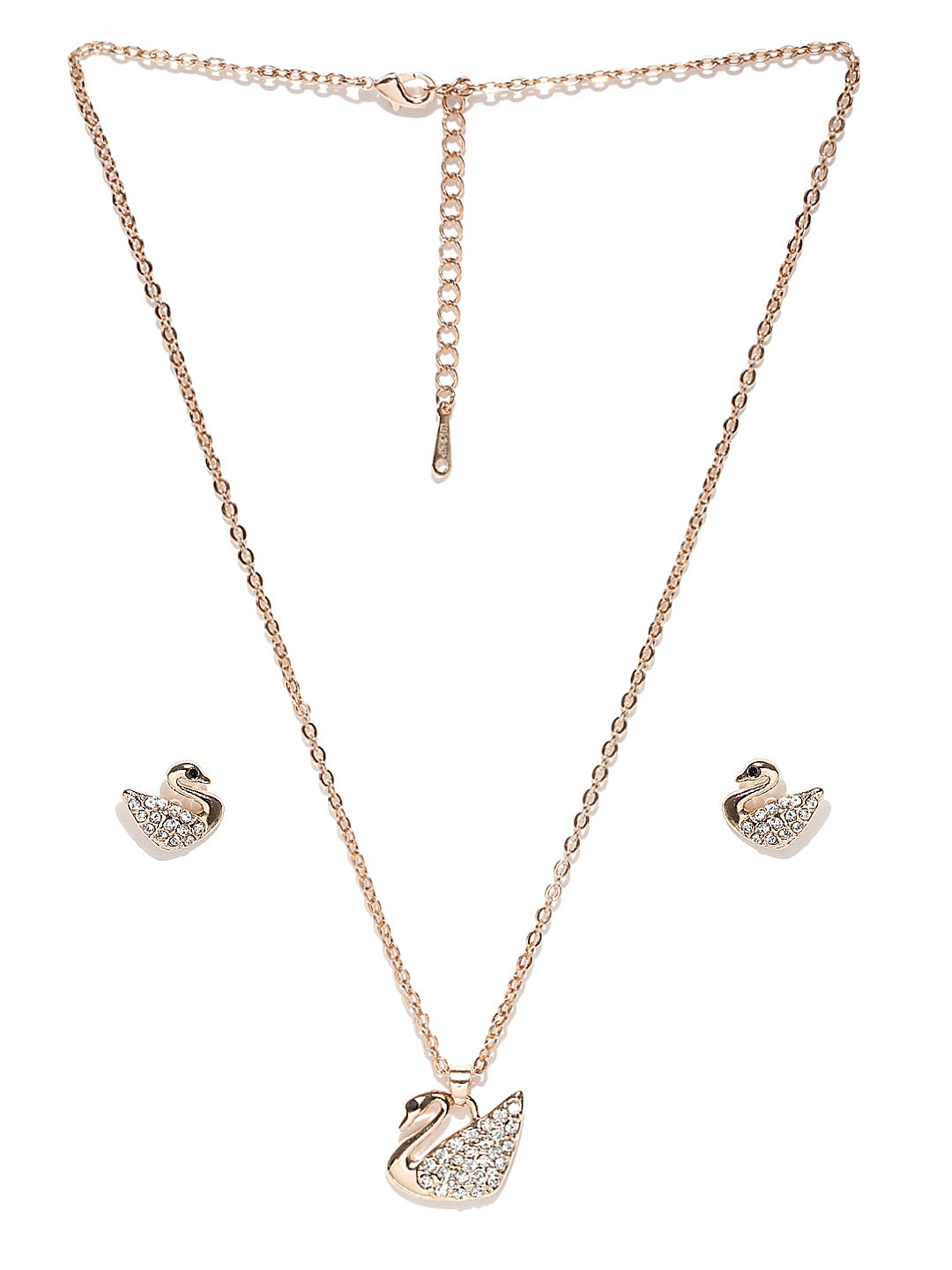 YouBella Gold-Plated Swan-Shaped Stone-Studded Jewellery Set