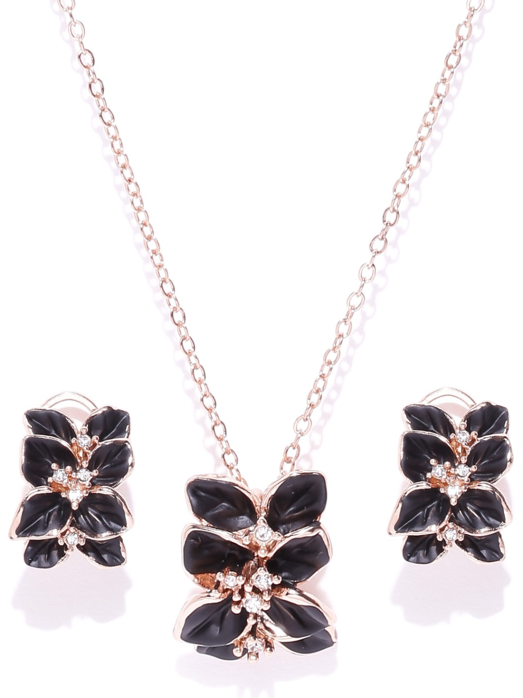 YouBella Black  Gold-Toned Enamel Jewellery Set