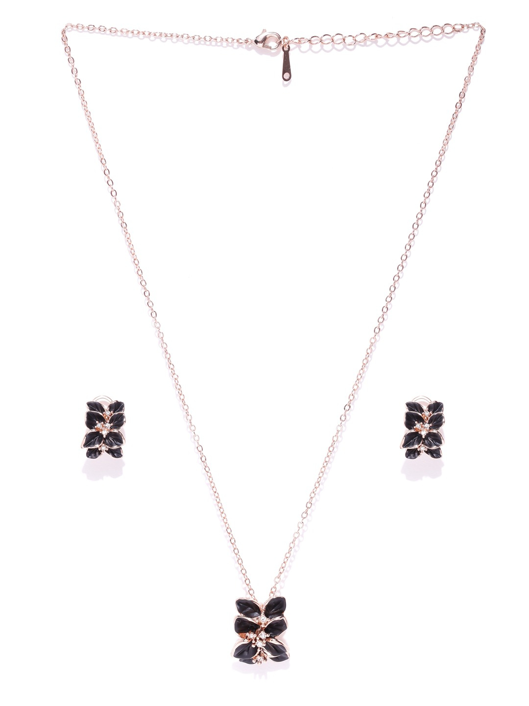 YouBella Black  Gold-Toned Enamel Jewellery Set