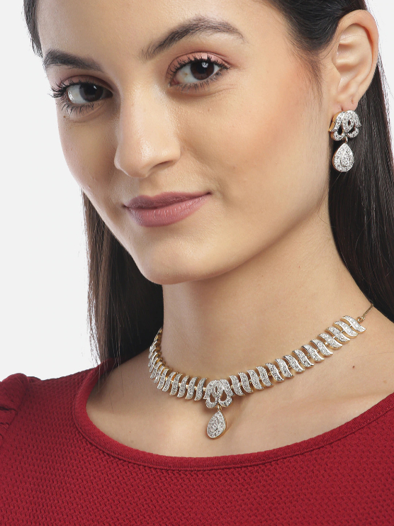 YouBella Gold-Plated Stone-Studded Jewellery Set