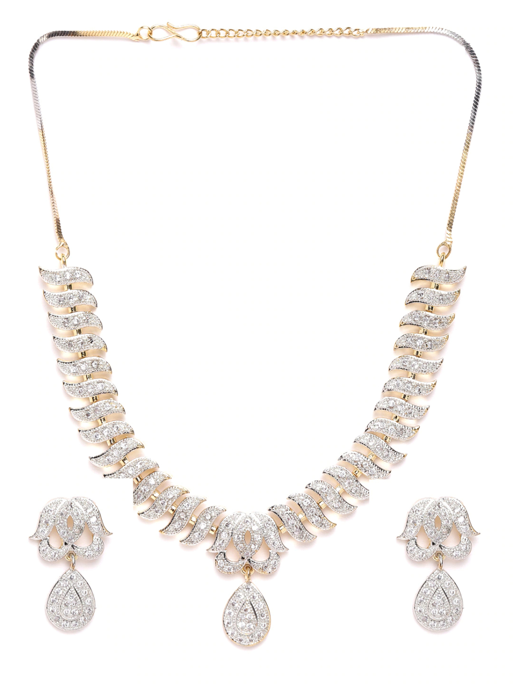 YouBella Gold-Plated Stone-Studded Jewellery Set