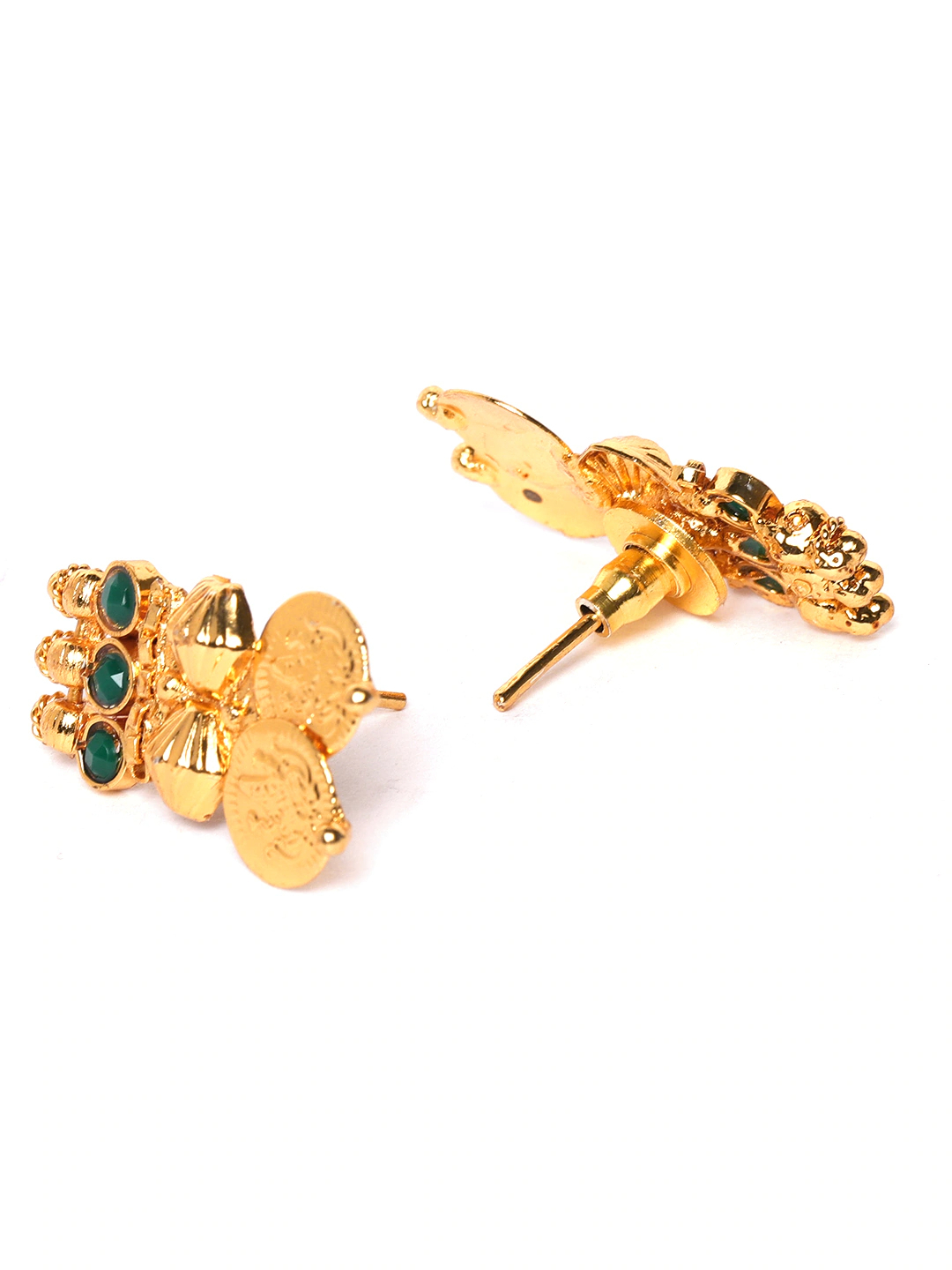 YouBella Green Gold Plated Beaded Coin Jewellery Set