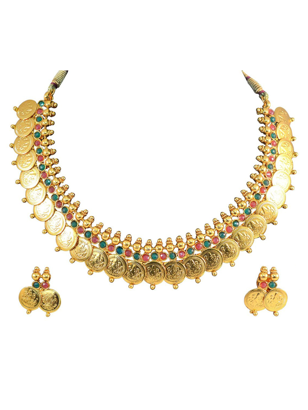 YouBella Gold-Plated Necklace and Earrings Set for Women