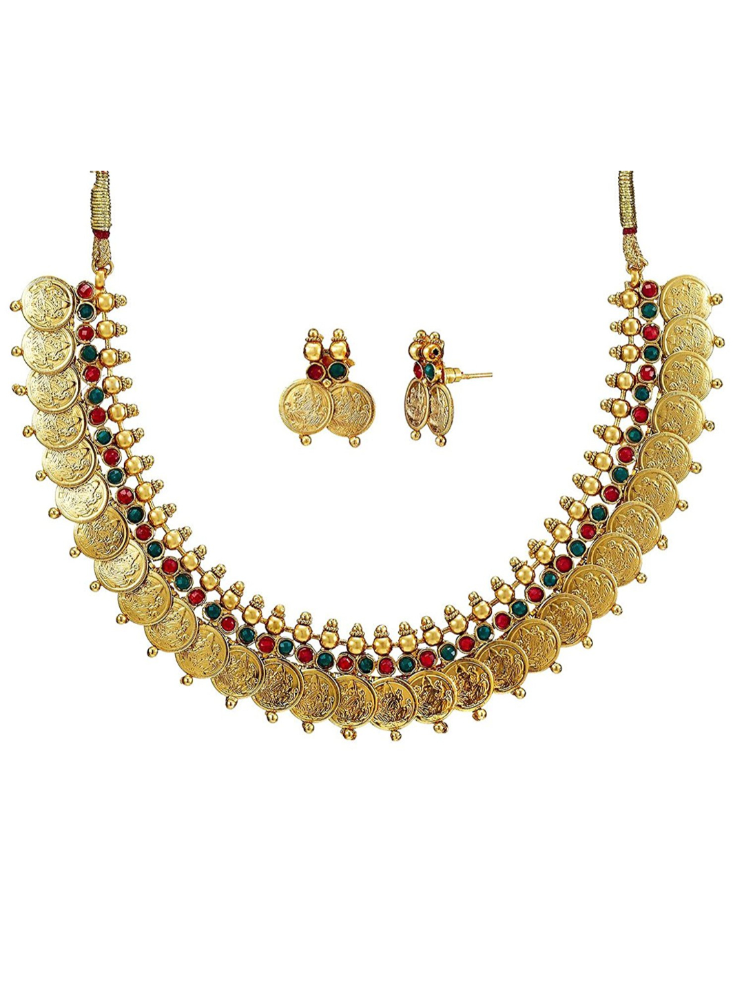 YouBella Gold-Plated Necklace and Earrings Set for Women