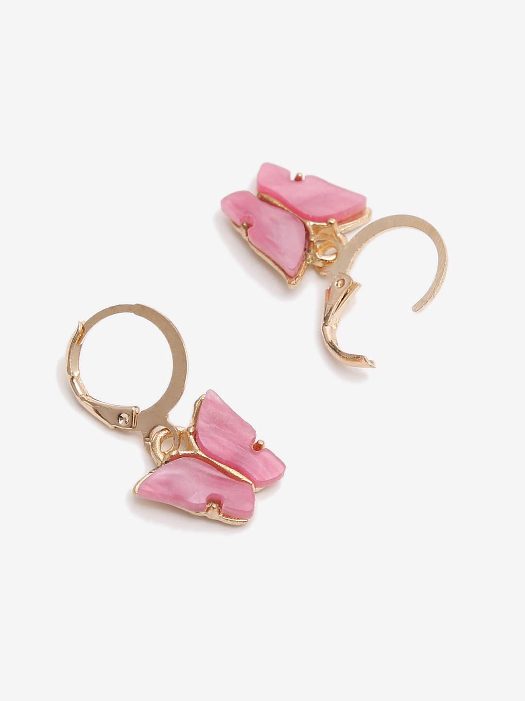 YouBella 
Gold-Plated Pink Butterfly-Shaped Jewellery Set