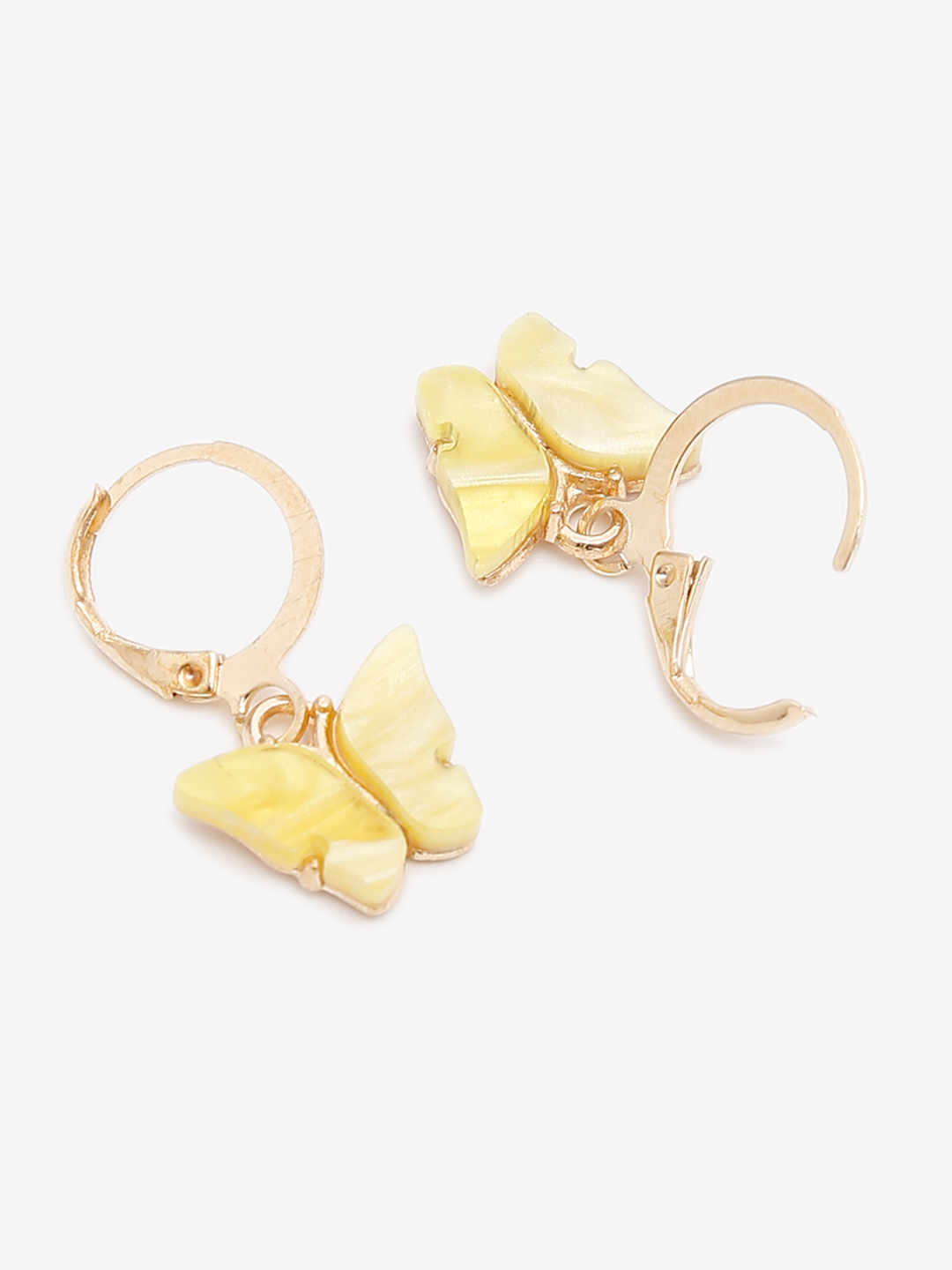 YouBella 
Gold-Plated Yellow Butterfly-Shaped Jewellery Set