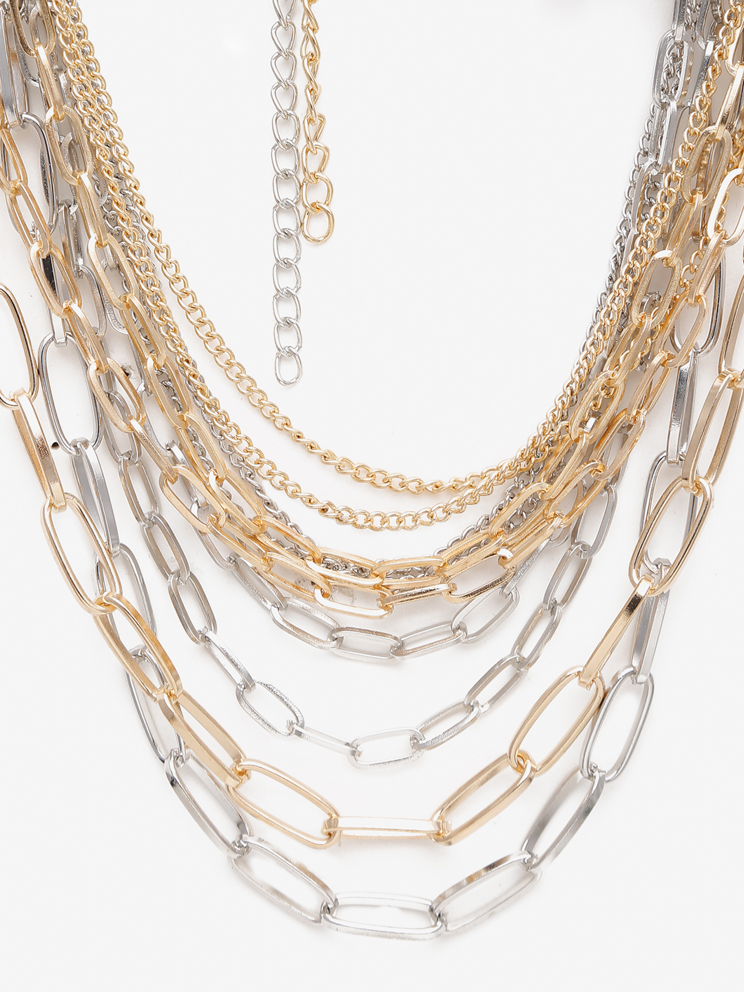 YouBella
Set Of 2 Women Gold-Toned & Silver-Toned Layered Chain