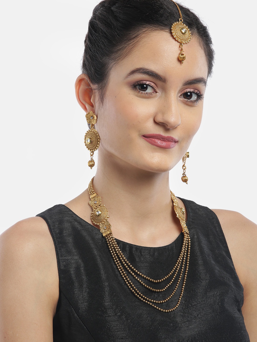 YouBella Jewellery Sets for Women Kundan Maharani Temple Traditional Necklace Set for Women Jewellery Set with Earrings for Women