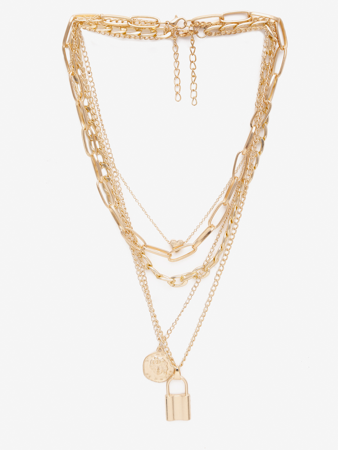 YouBella 
Set of 2 Gold-Toned Gold-Plated Layered Necklaces