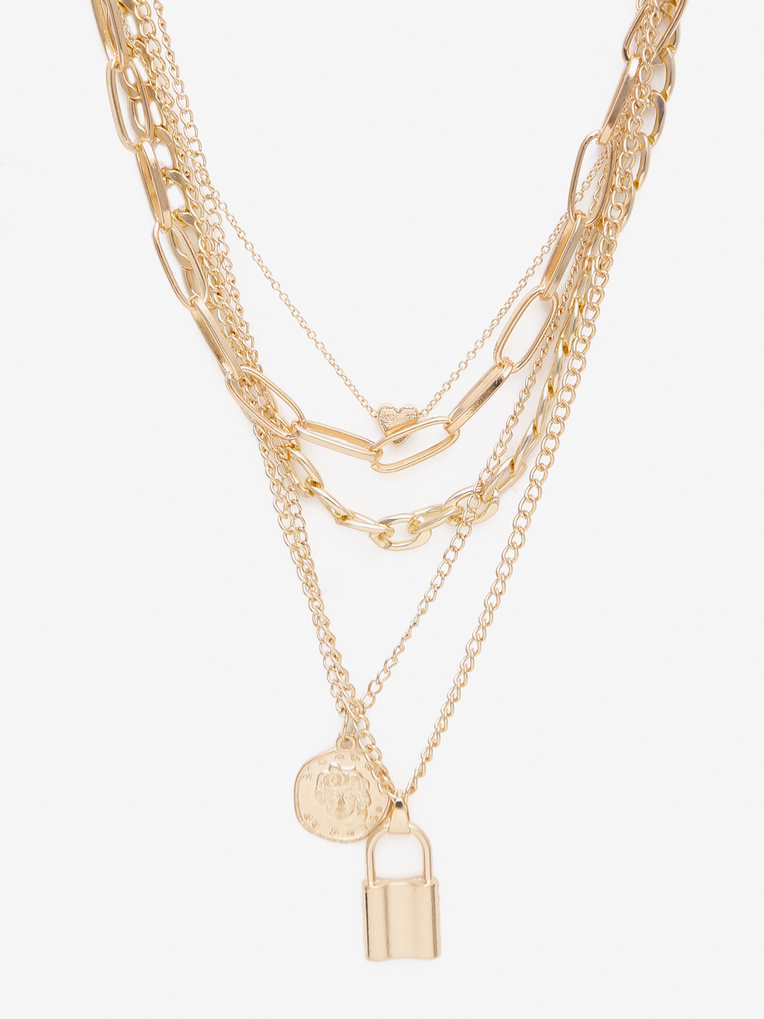 YouBella 
Set of 2 Gold-Toned Gold-Plated Layered Necklaces