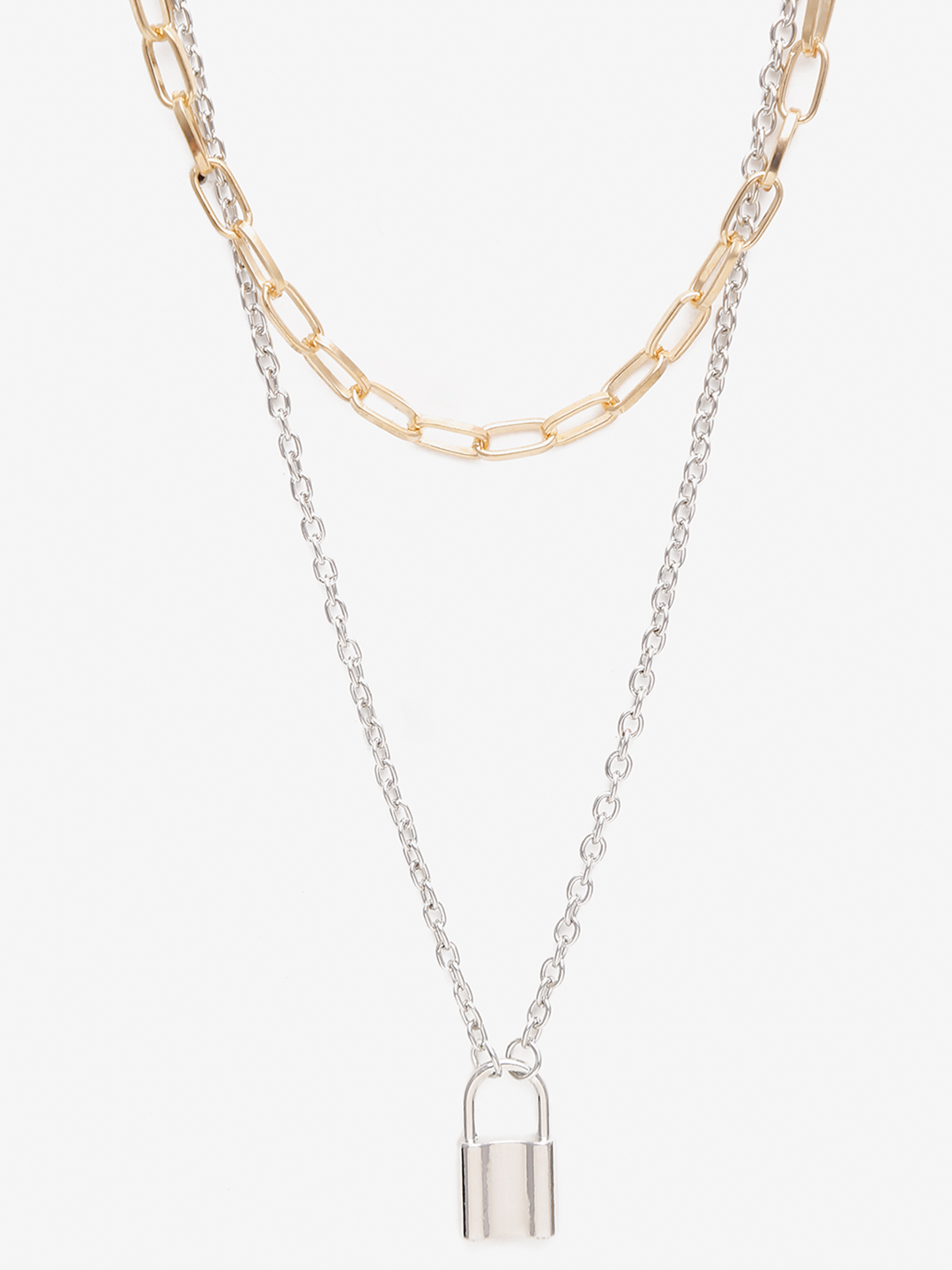 YouBella 
Set of 2 Gold-Toned & Silver-Toned Gold-Plated Chains