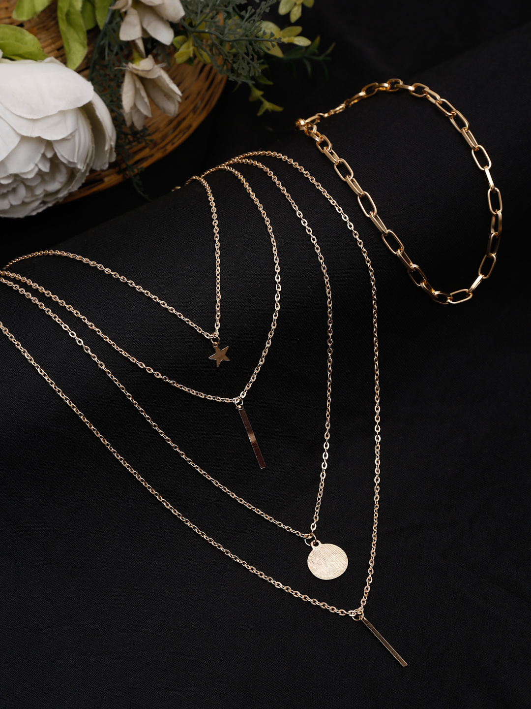 YouBella 
Set of 2 Gold-Toned Gold-Plated Chains