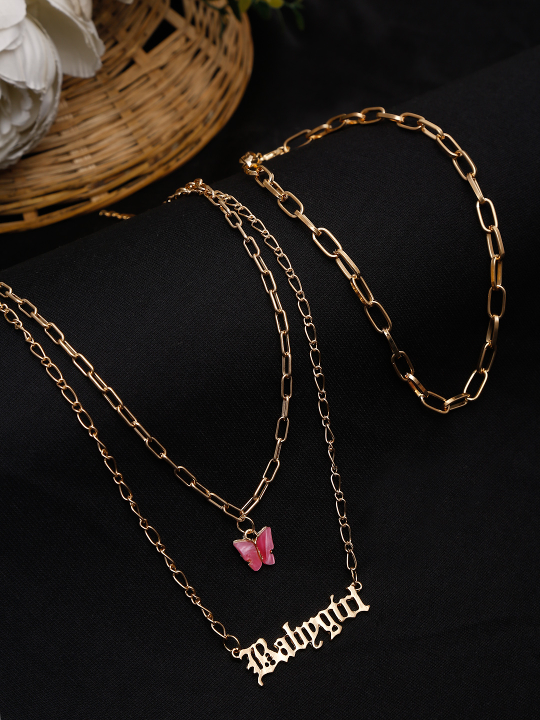 YouBella 
Set of 2 Gold-Toned Gold-Plated Layered Necklaces