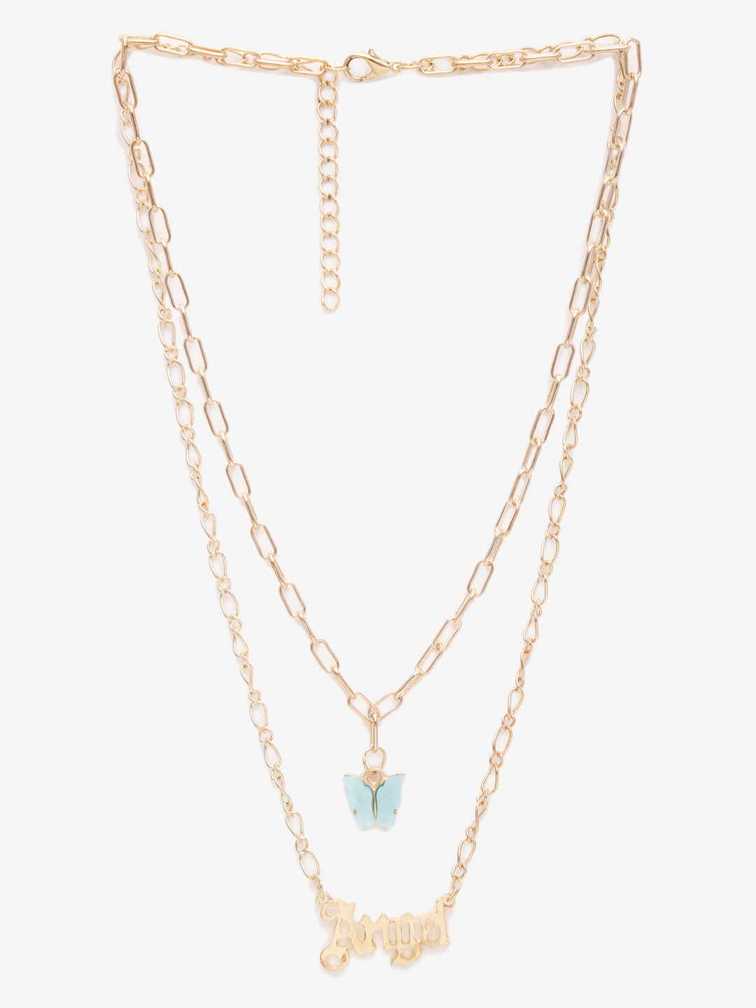 YouBella 
Set of 2 Gold-Toned & Blue Gold-Plated Necklaces