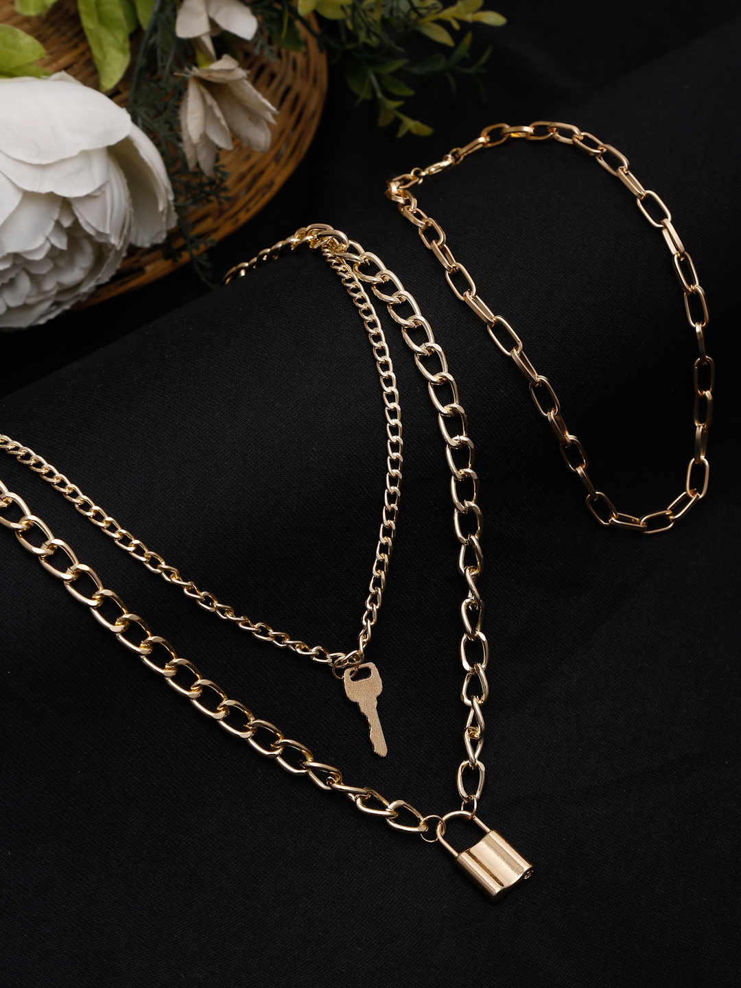 YouBella 
Gold-Toned Gold-Plated Layered Necklace