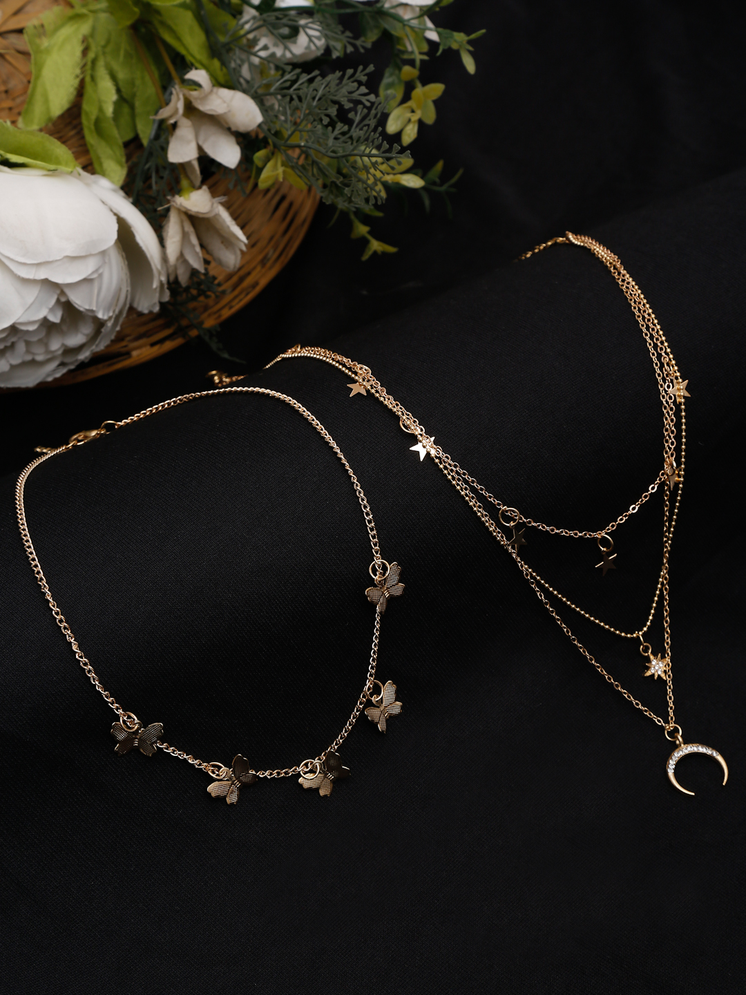 YouBella 
Set of 2 Gold-Toned Necklaces