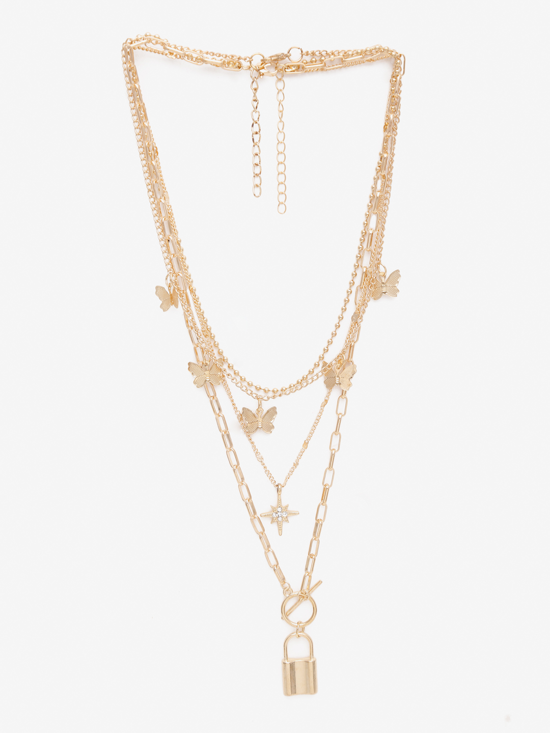 YouBella 
Set of 2 Gold-Toned Gold-Plated Necklaces