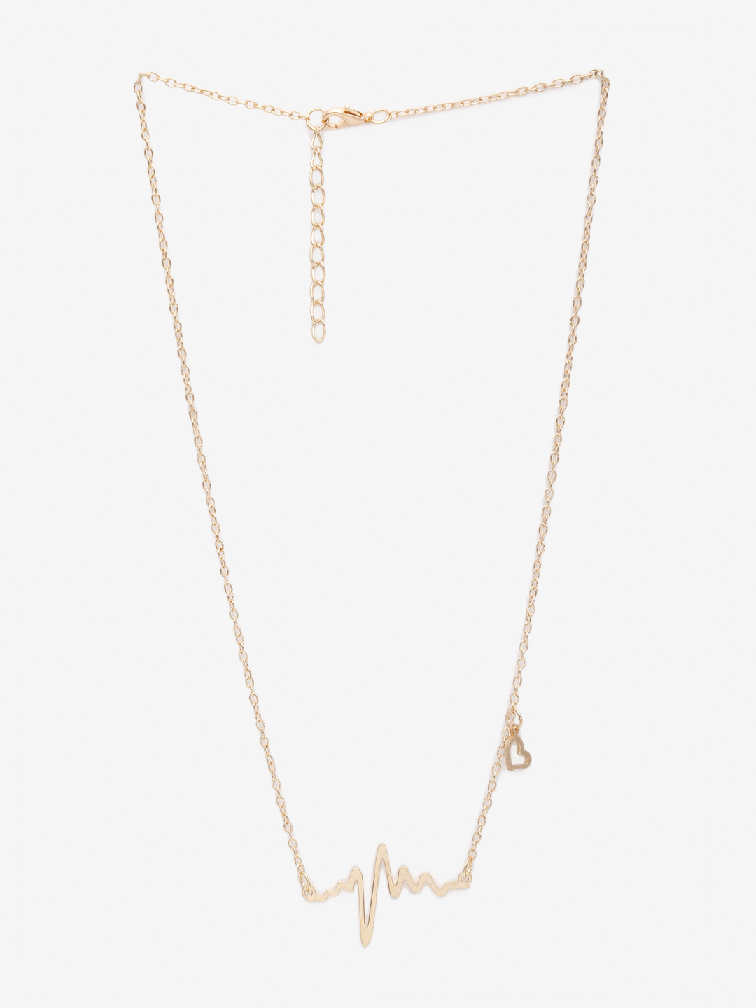 YouBella Jewellery Gold Plated Heart Beat Shaped Necklace Chain for Girls and Women (Gold) (YBNK_50162)