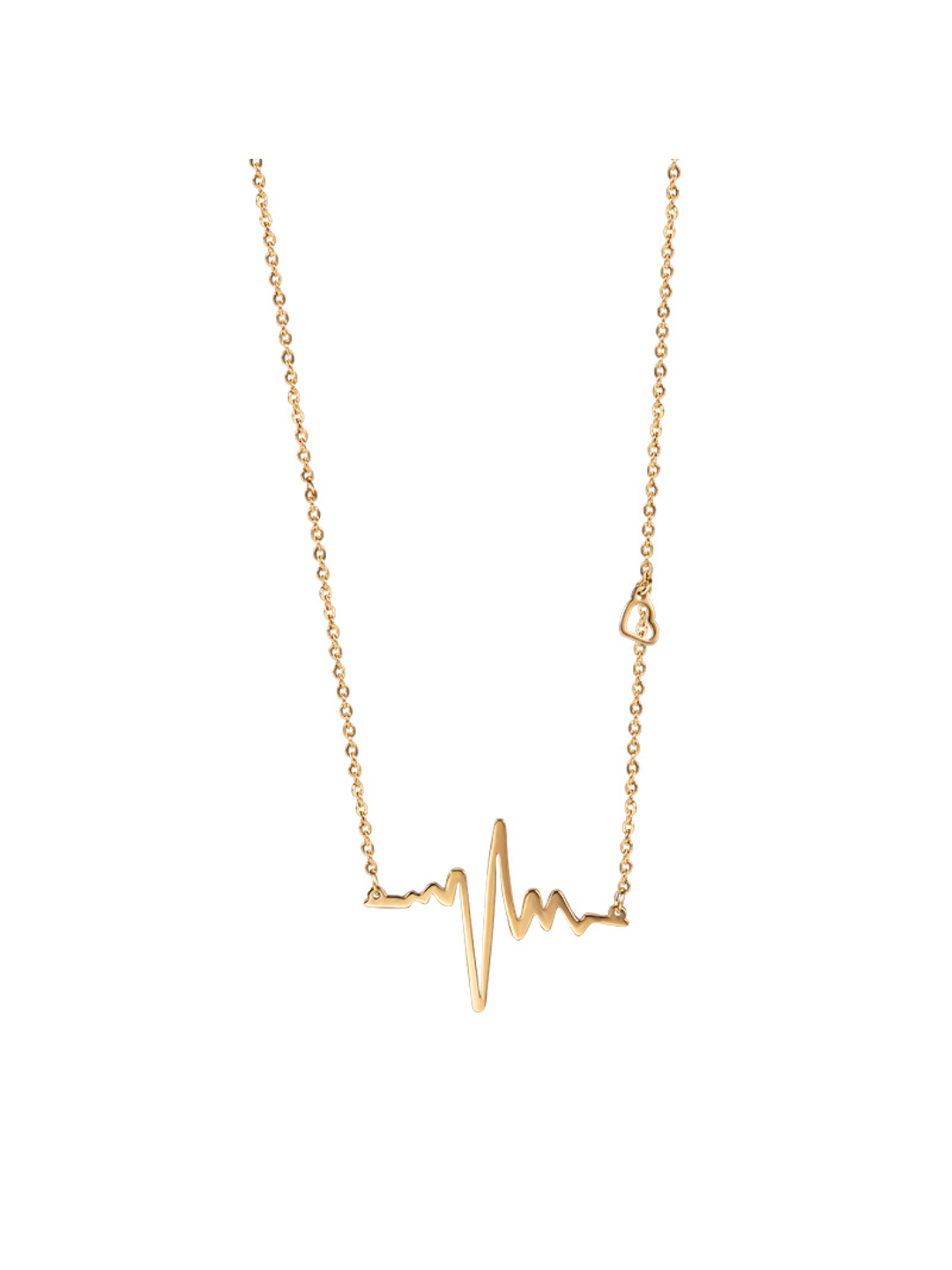 YouBella Jewellery Gold Plated Heart Beat Shaped Necklace Chain for Girls and Women (Gold) (YBNK_50162)