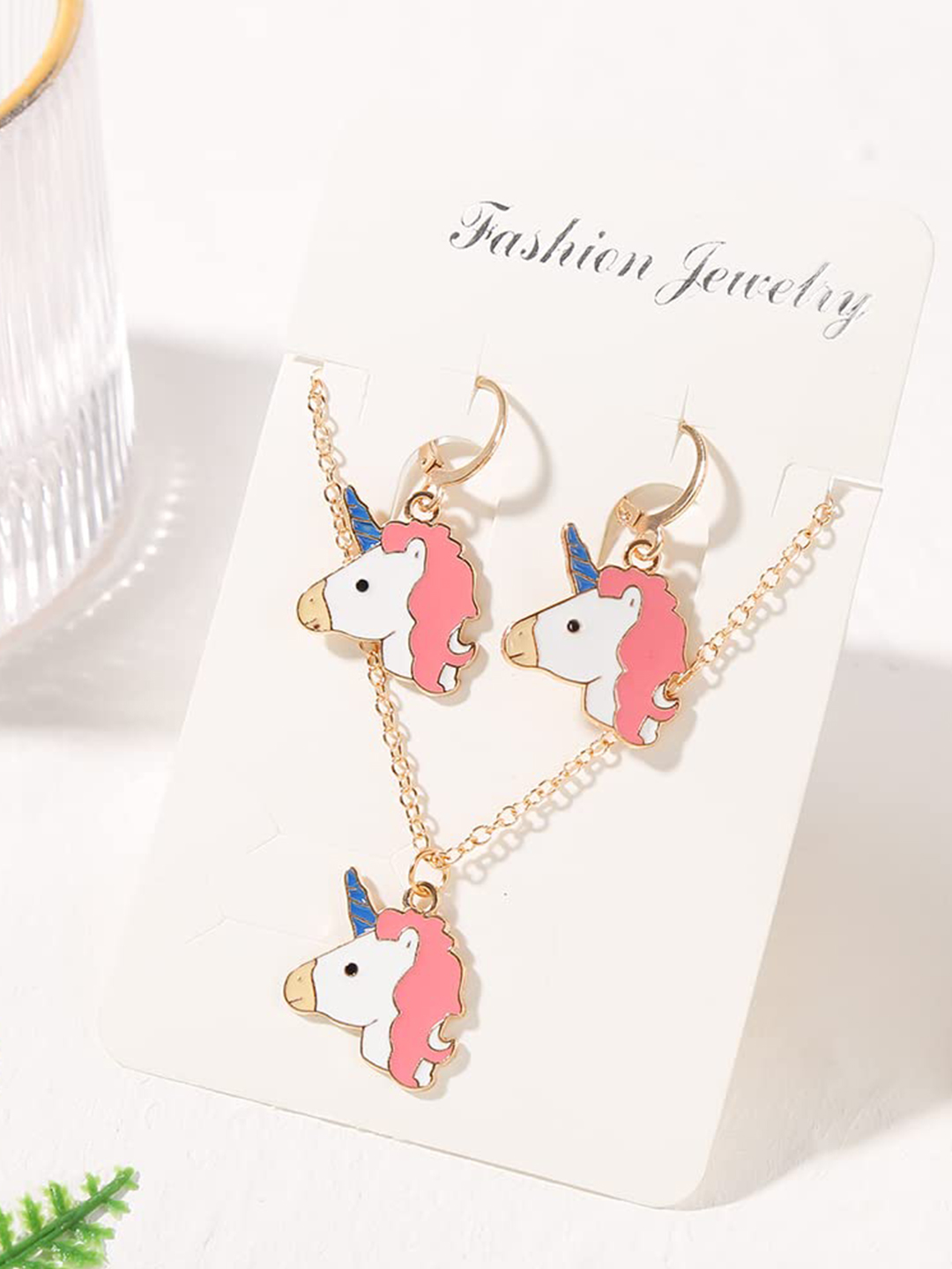 YouBella Jewellery Gold Plated Unicorn Necklace Jewellery Set with Earrings for Girls and Women (Multicolor) (YBNK_50175)