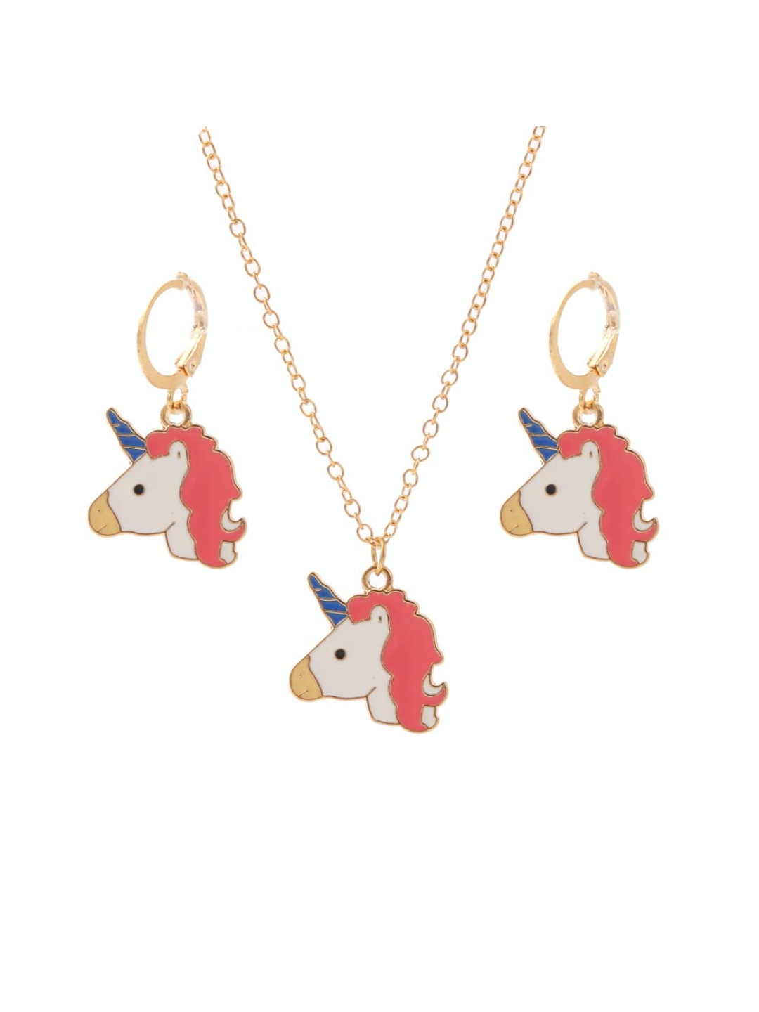 YouBella Jewellery Gold Plated Unicorn Necklace Jewellery Set with Earrings for Girls and Women (Multicolor) (YBNK_50175)