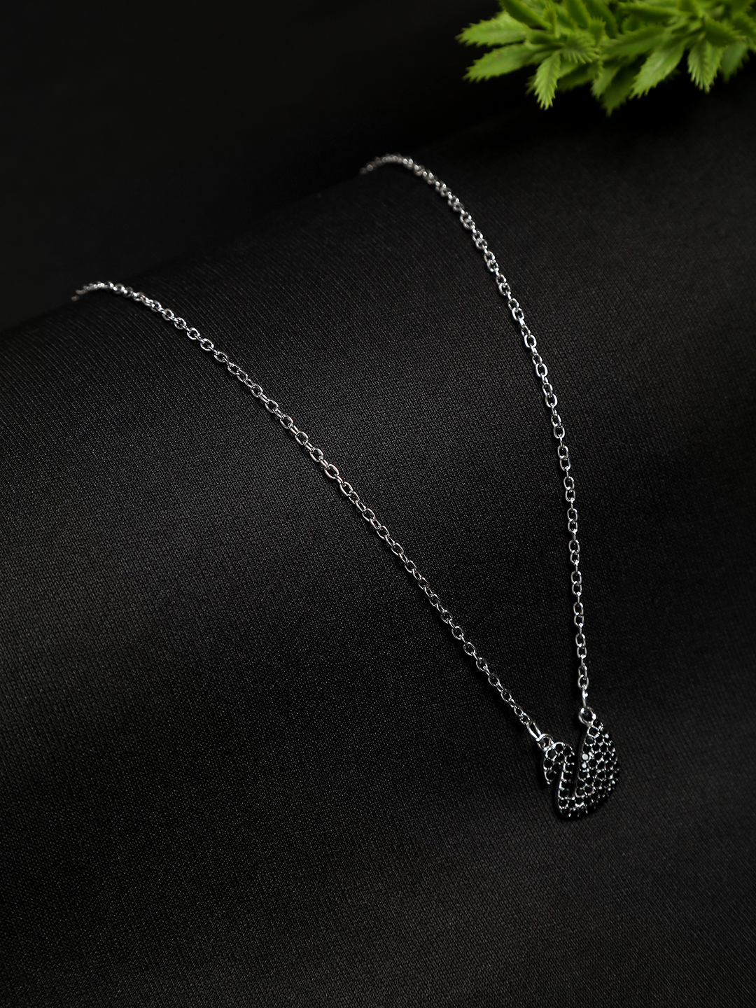 YouBella Jewellery Swan Shape Necklace for Girls and Women (Silver) (YBNK_50177)