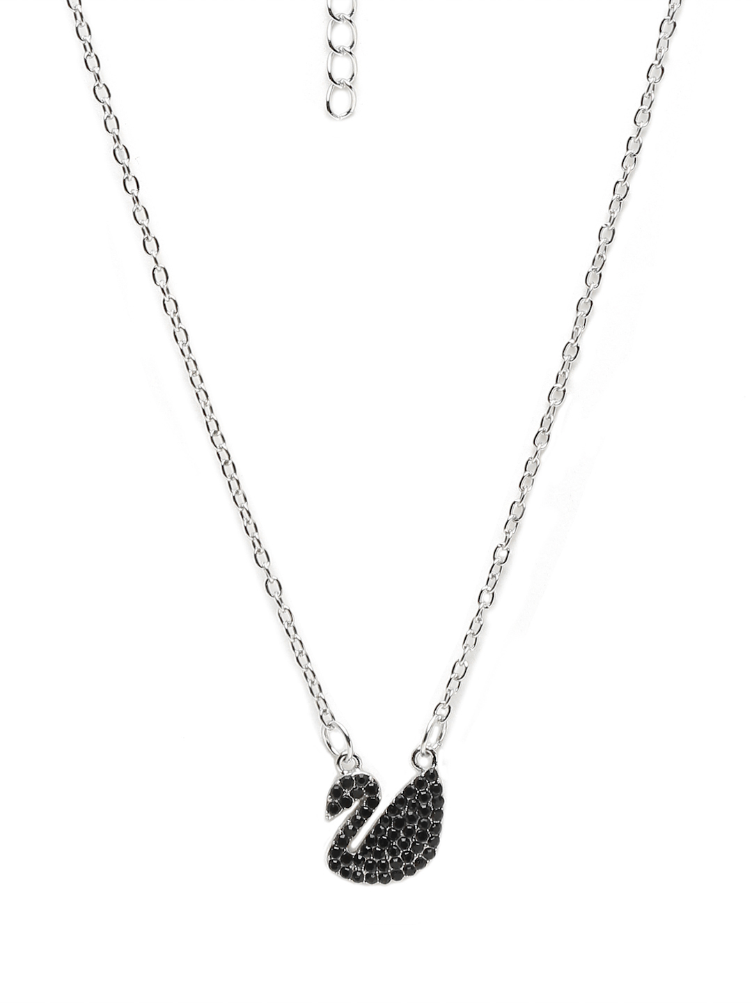 YouBella Jewellery Swan Shape Necklace for Girls and Women (Silver) (YBNK_50177)