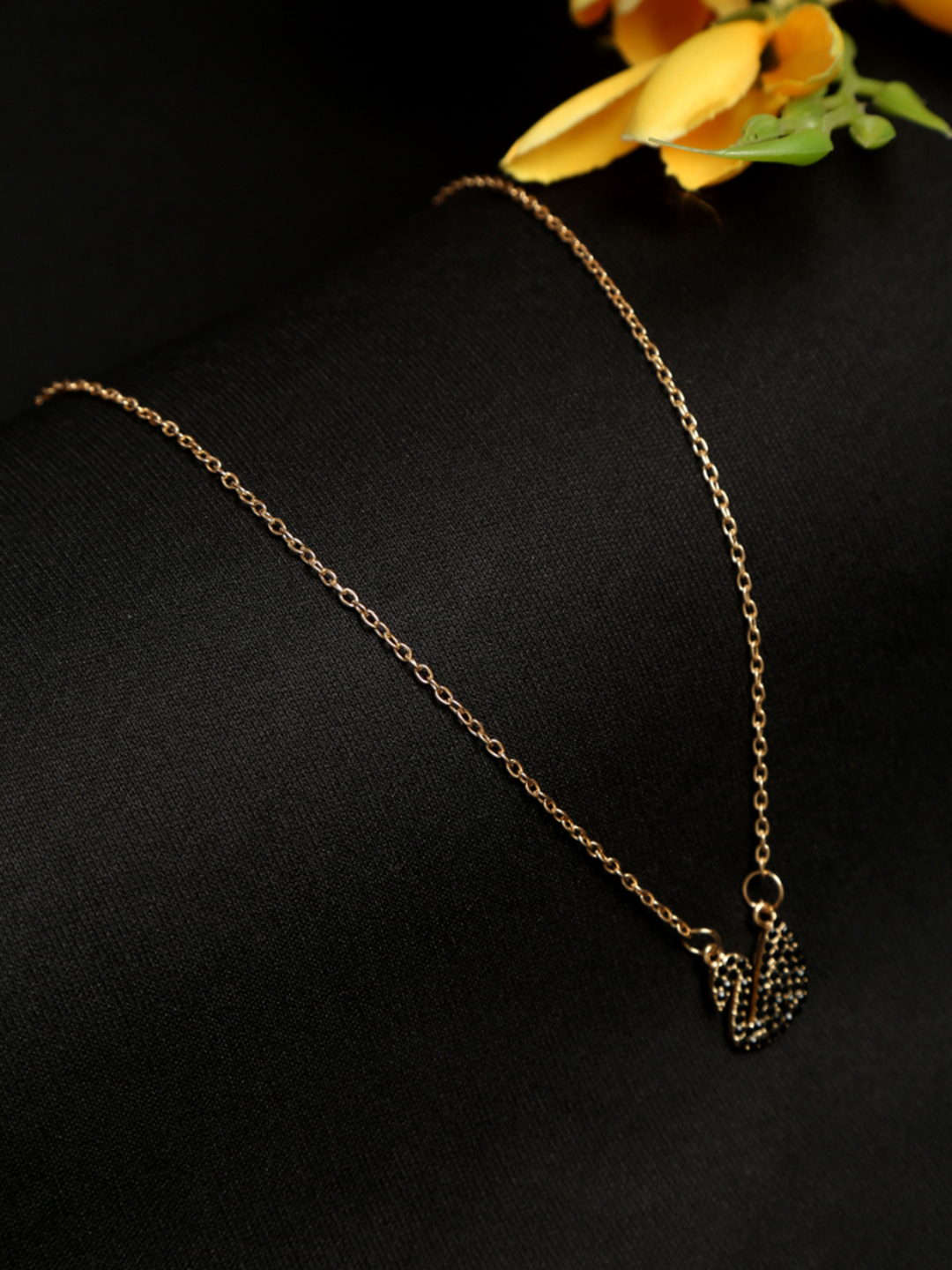 YouBella Jewellery Swan Shape Necklace for Girls and Women (Gold) (YBNK_50178)