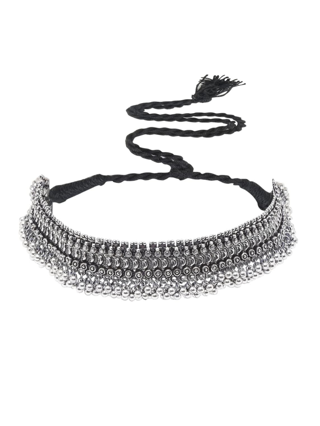 YouBella Silver-Plated Jewellery Set for Girls and Women (Silver) (YBNK_50346)