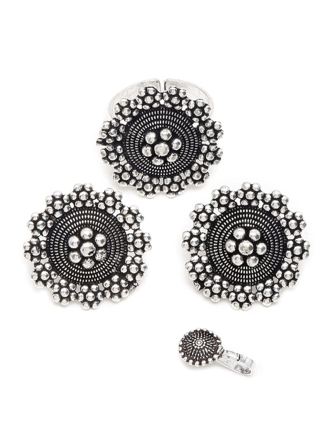YouBella Silver-Plated Jewellery Set for Girls and Women (Silver) (YBNK_50346)