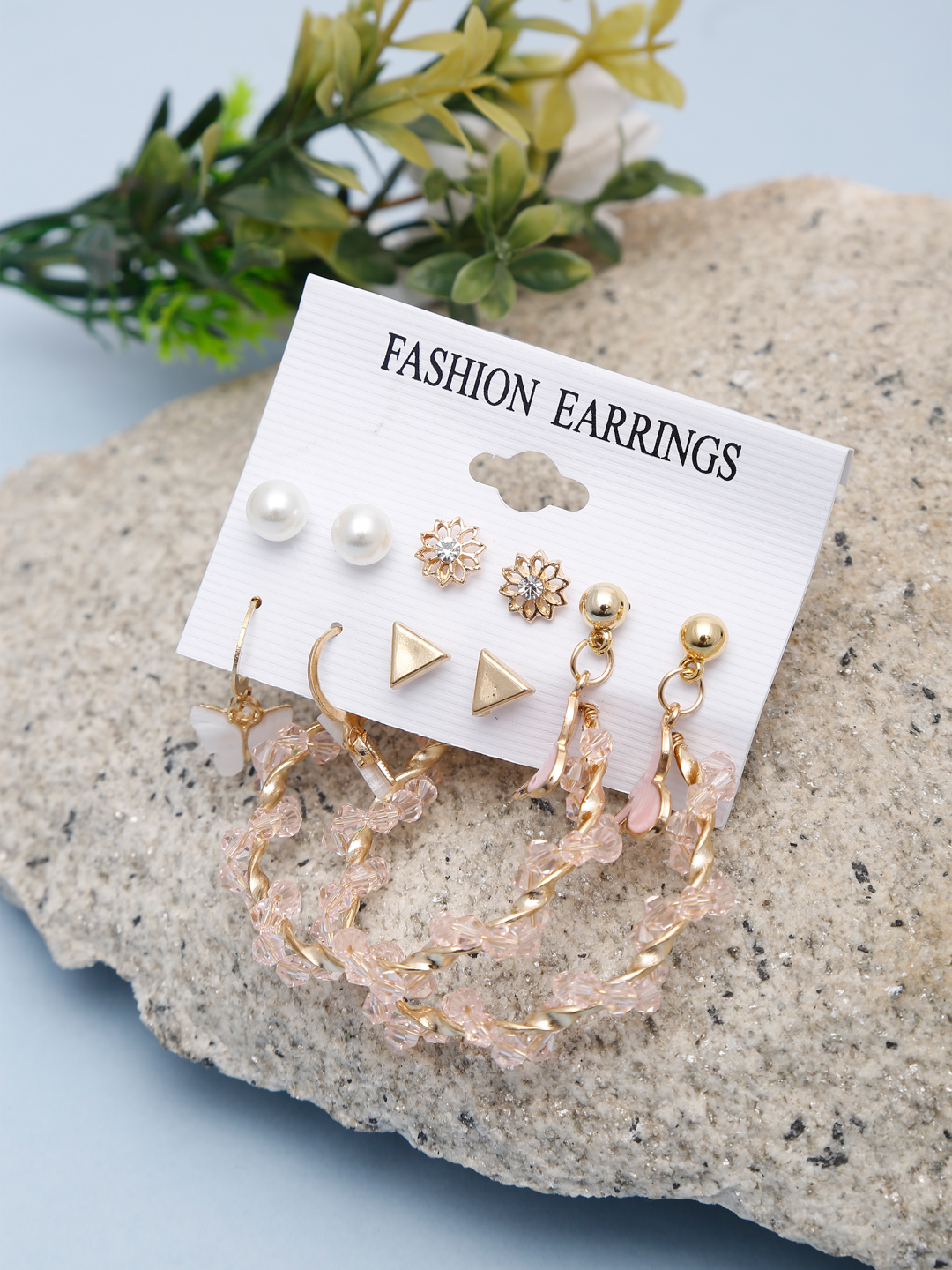 YouBella Women Fashion Stylish and Trendy  Jewellery Set Combo of 6 set of Earrings and Chain for Women and Girls
