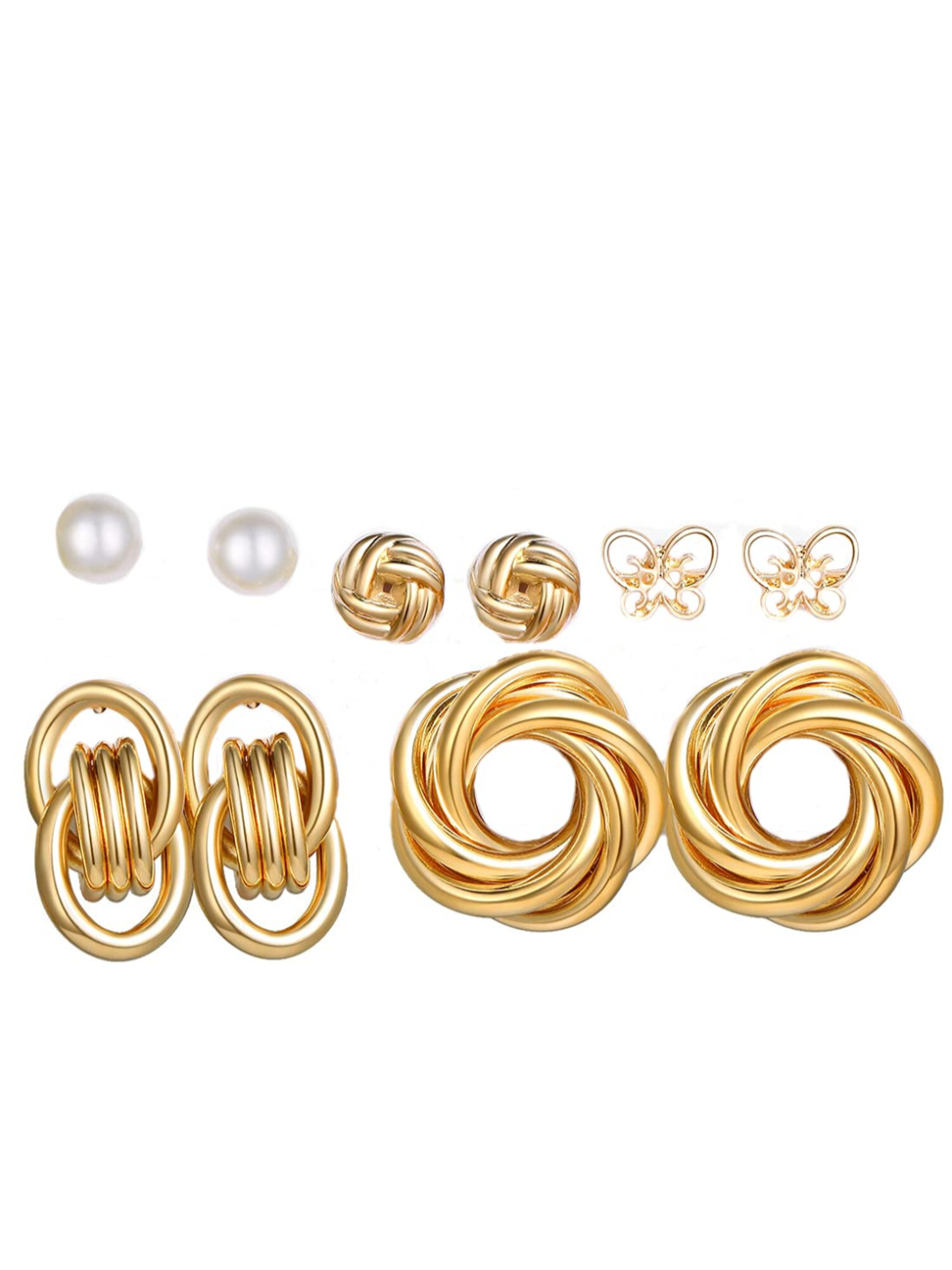 YouBella Women Fashion Stylish and Trendy  Jewellery Set Combo of 5 set of Earrings and Chain for Women and Girls