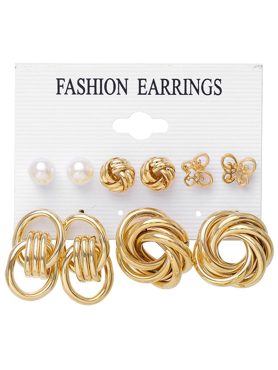 YouBella Women Fashion Stylish and Trendy  Jewellery Set Combo of 5 set of Earrings and Chain for Women and Girls